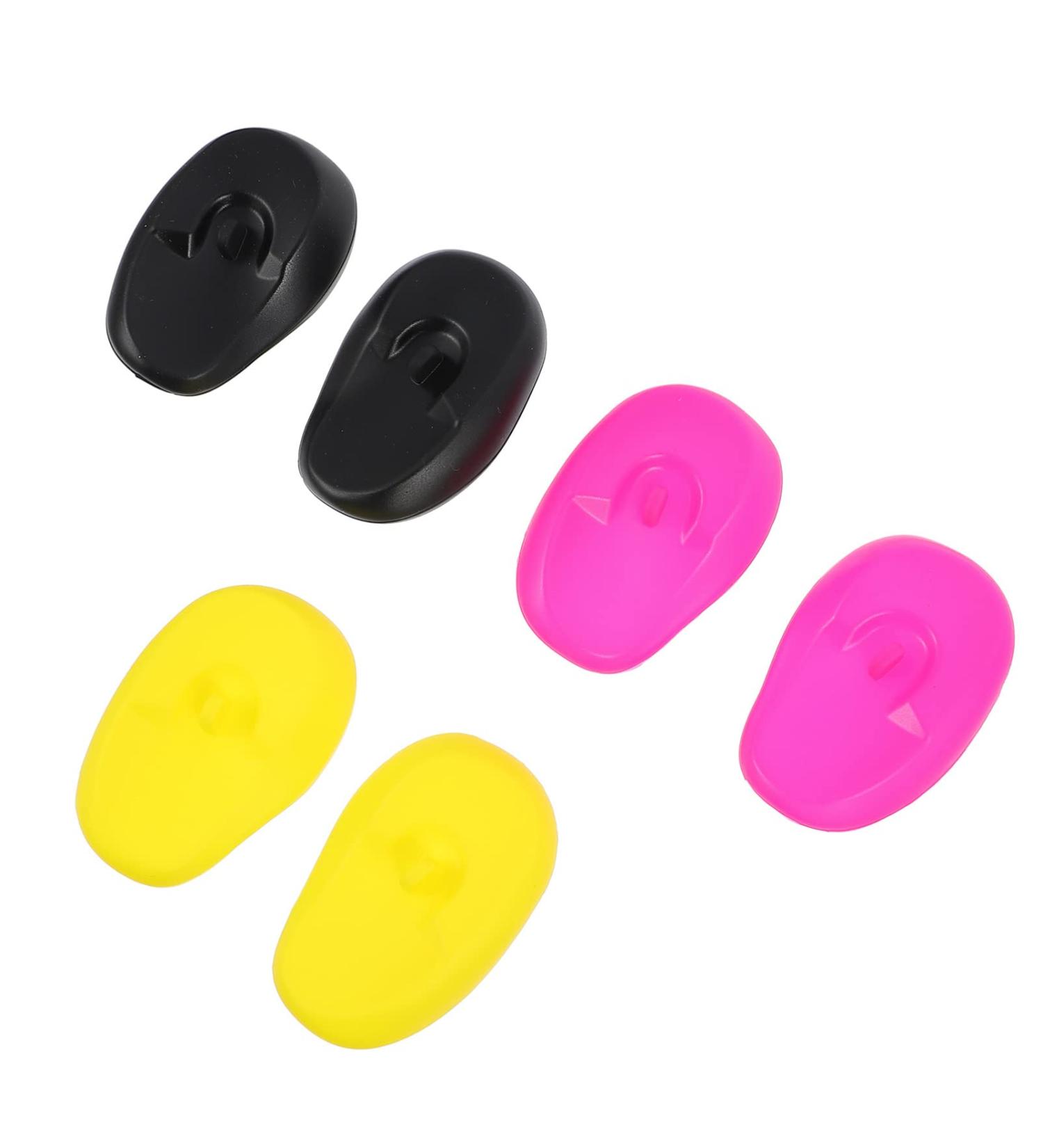 SOLUSTRE 6Pcs Professional Ear Protectors for Hair Dyeing - Waterproof Plastic Earmuffs in Black, Pink, Yellow - Buy Online on GoSupps.com