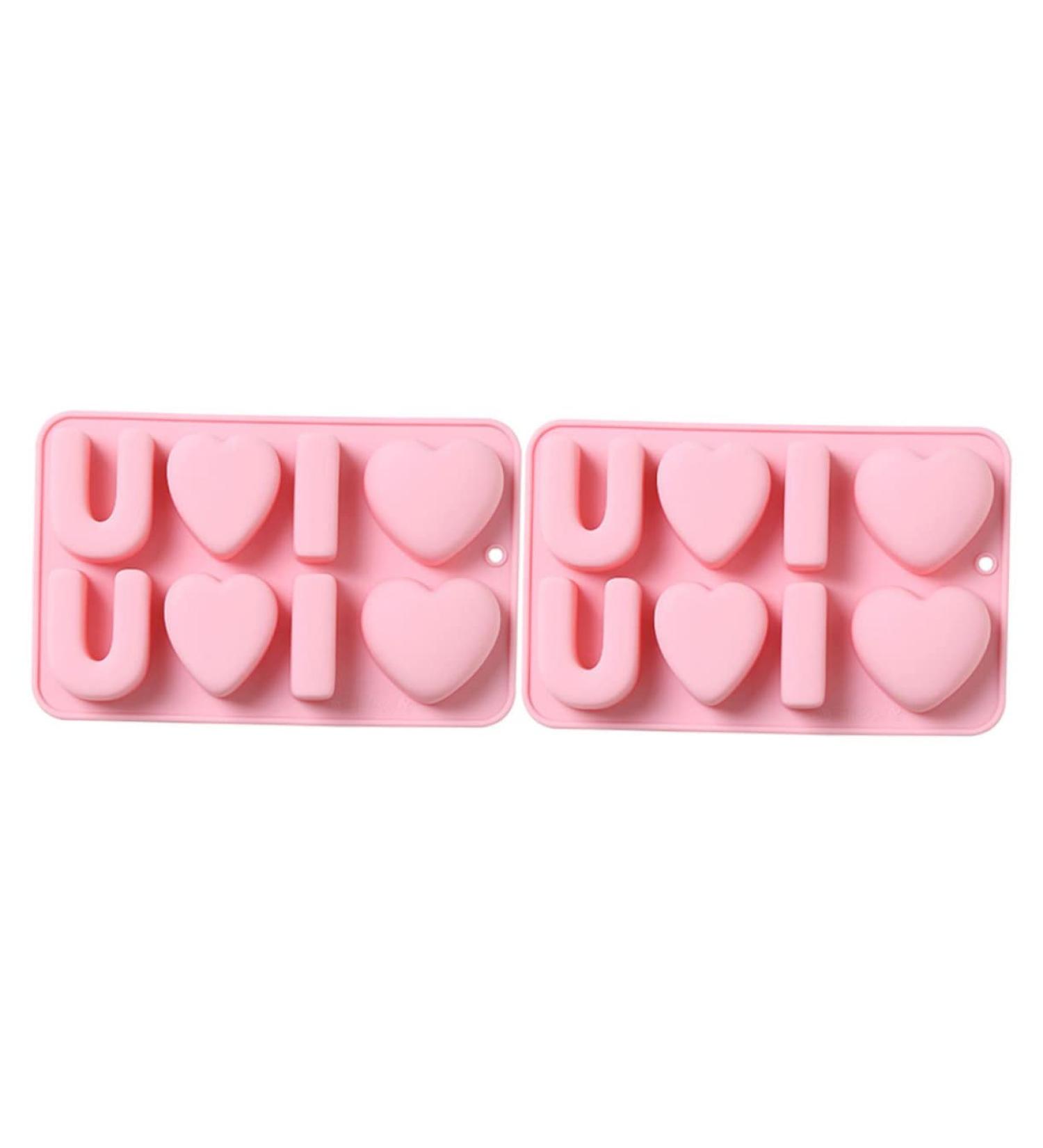 GOOHOCHY 2pcs Valentine's Day Cake Mold Donut Cake Pan Cake Number Birthday Baking Accessory 3D Handmade Soap 19.9x12.6cm Pink - Buy Online on GoSupps.com