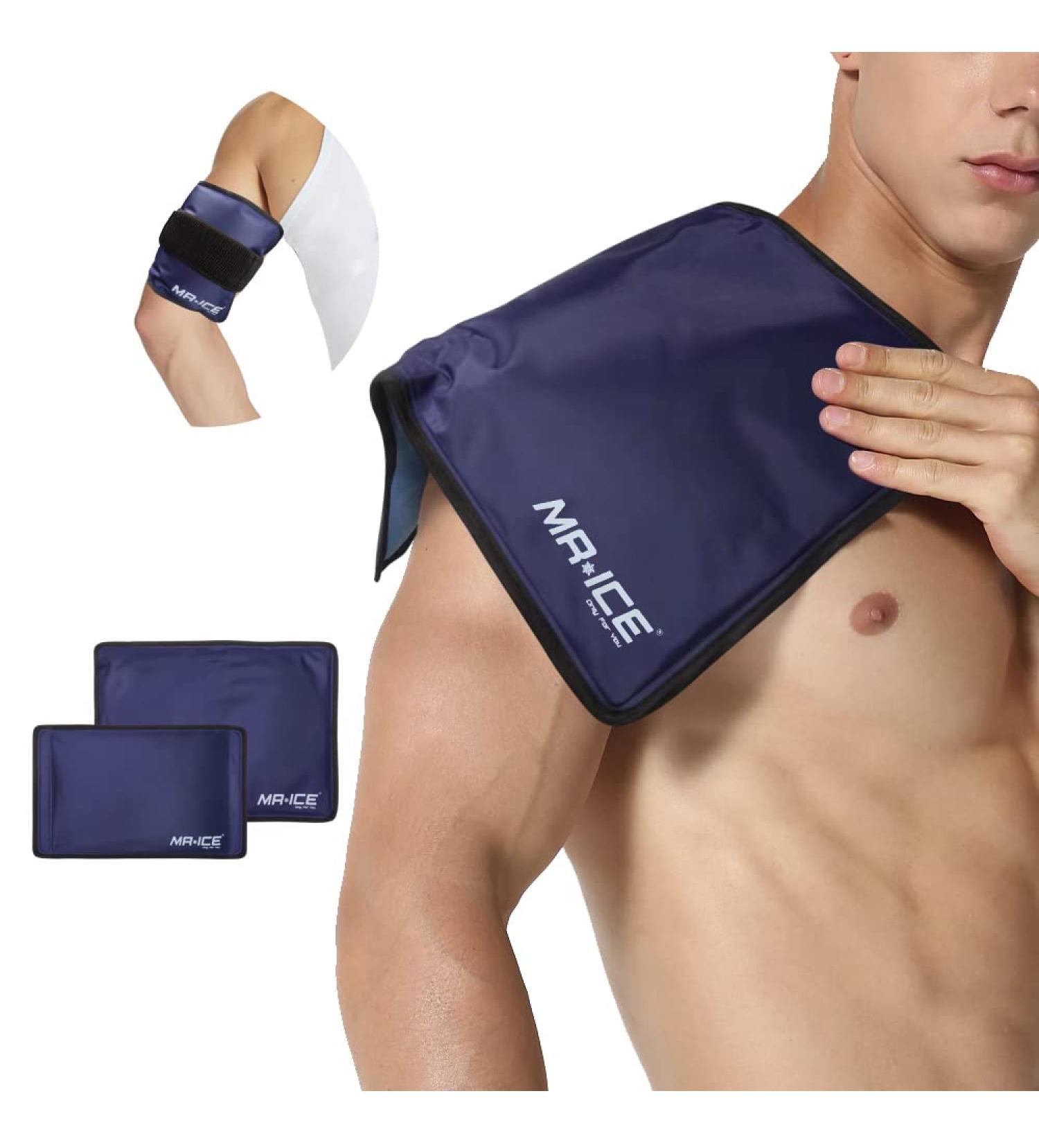 Large Reusable Gel Ice Pack for Injuries - Hot Cold Compress Wrap for Shoulder, Back, Knee, Hip - with Straps - 2 Sizes Available - Buy Online on GoSupps.com