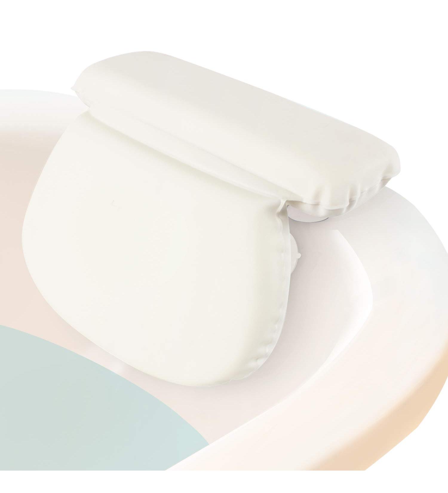Xtra-Comfort Slip Resistant Spa Bath Pillow - Waterproof, Thick & Soft - Fits Curved/ Straight Tubs - Head and Neck Support - Bathtub Accessory - Buy Online on GoSupps.com
