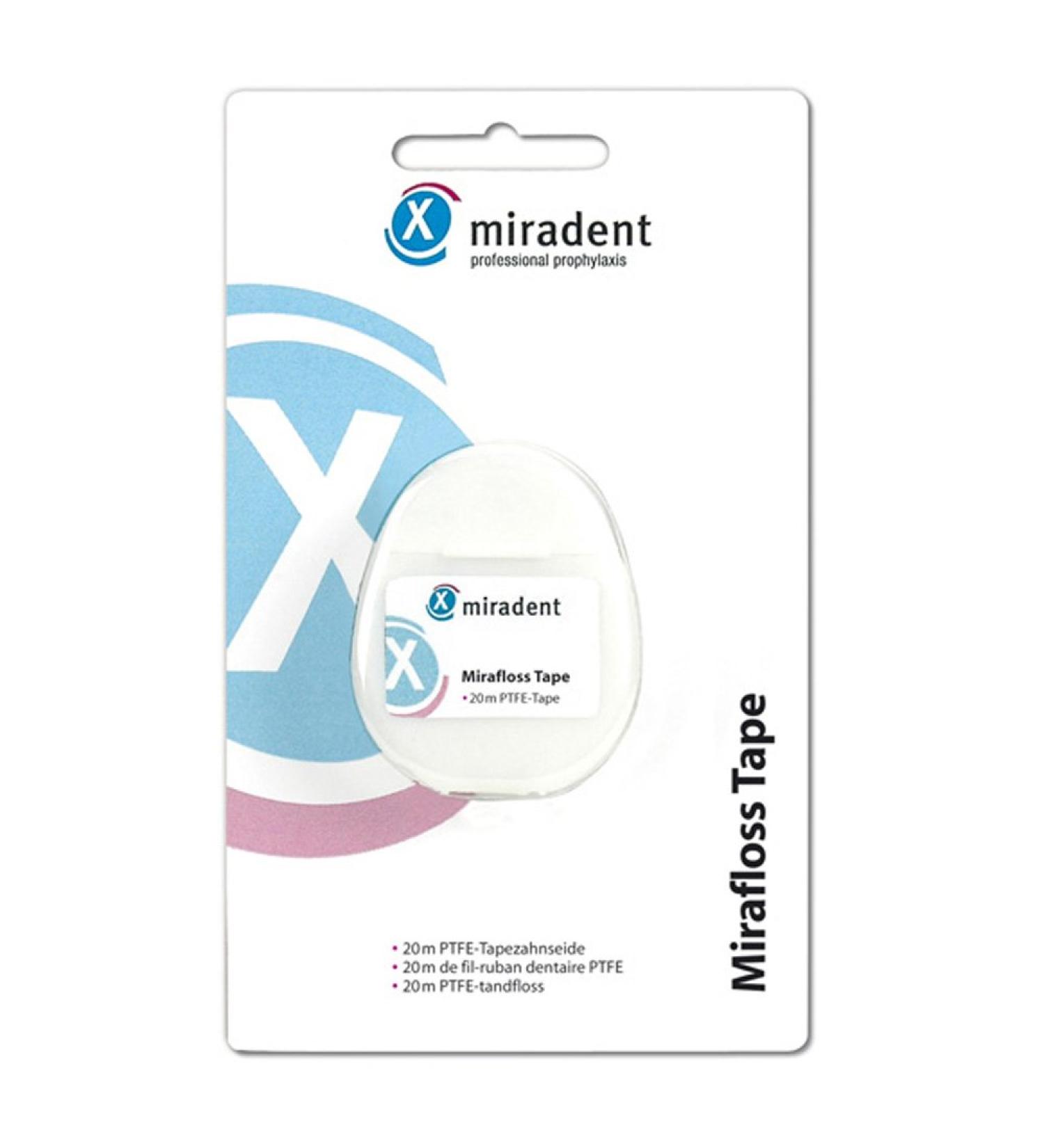 Miradent Miraflens Dental floss 20 m for interdental care |Glides through closest interdental spaces with PTFE coating |Perfect cleaning of the interdental rooms |Extremely tearproof without fiber