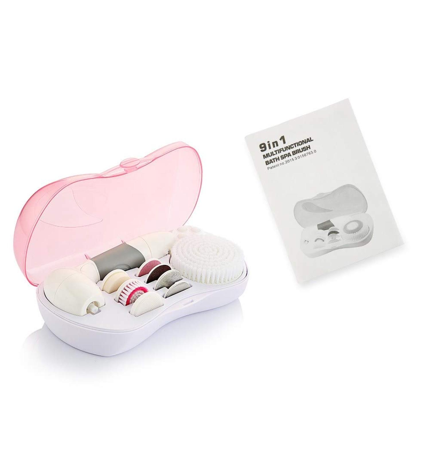 Pore Supersonic Cleansing Face Brush 9 in 1 Portable Multifunction Electronic Waterproof Soft Replaceable Brush For Household Using And Short Trips for all skin types - Buy Online on GoSupps.com