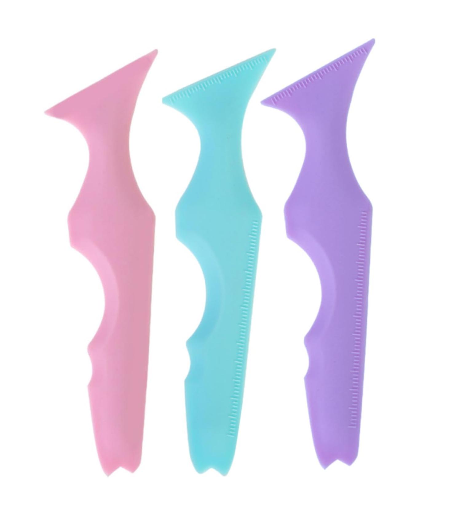 NOLITOY 3pcs Silicone Beauty Ruler Purple Eyeliner Pencils Beauty Tools Lipstick Mascara Drawing Aid Massage - Buy Online on GoSupps.com