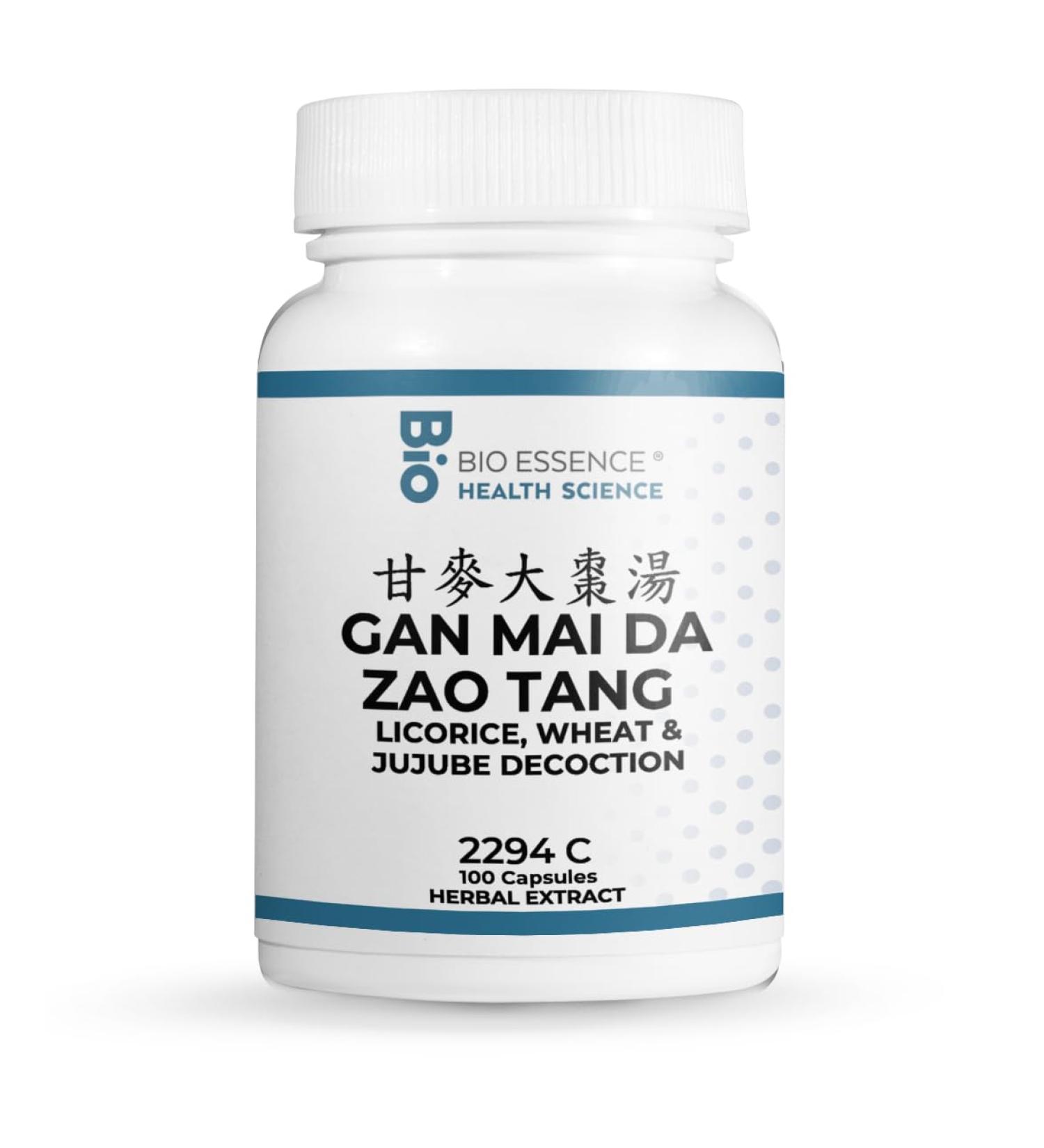 Bio Essence Health Science 2294C Gan Mai Da Zao Tang/Licorice Wheat & Jujube Decoction 100 Capsules/Bottle (2 Bottles)