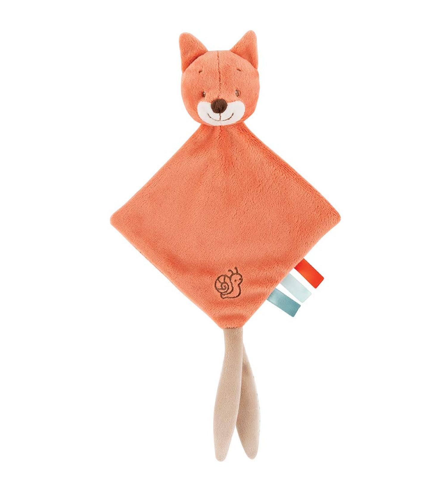 NATTOU Mini sniffer towel Fuchs Oscar with fastening for pacifiers 21 x 39 Fanny and Oscar orange mini fuchs Oscar Oscar the fox
