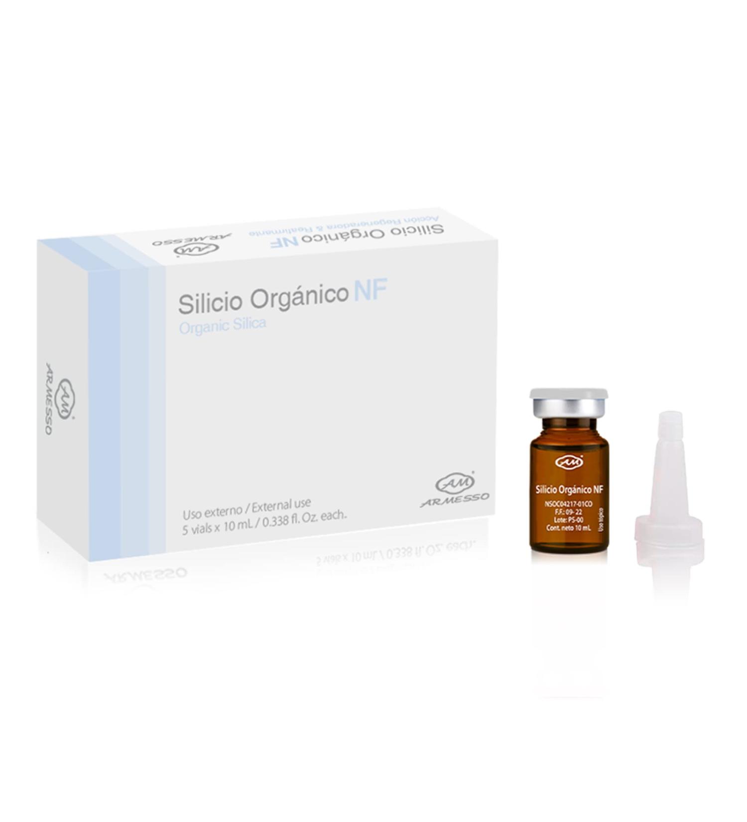 Armesso-AM Armesso Organic Silica NF | Silicio Org nico | 5 x 10ml Vials - Cosmetic Skin NutritiveRegenerator Serum