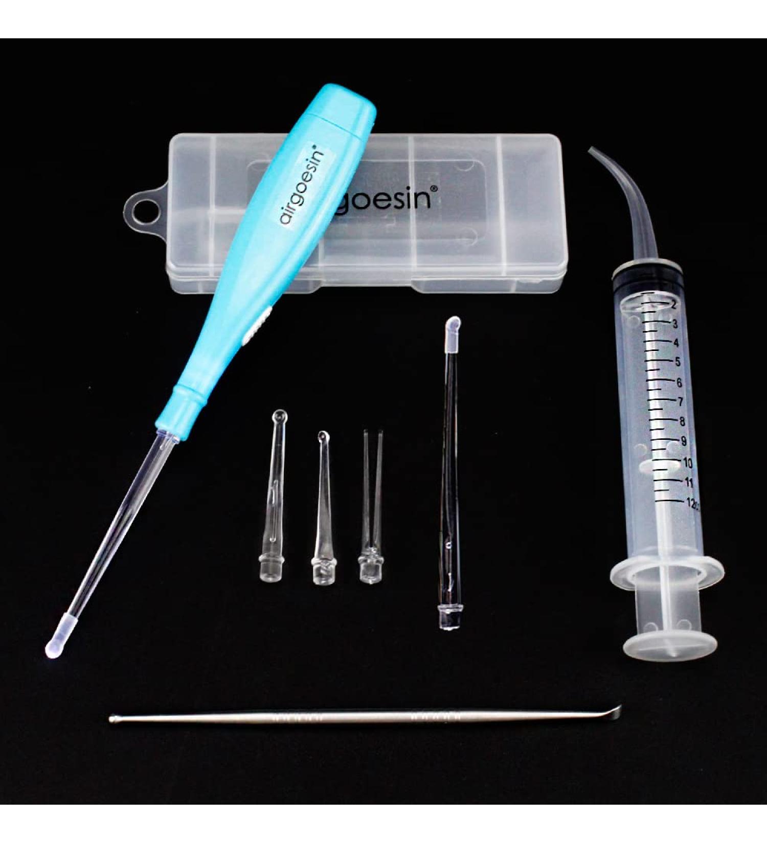 Airgoesin Lighted Tonsil Stone Remover Tool Set - 5 Tips, Stainless Steel Pick, Irrigation Syringe - Oral Care Kit - Buy Online on GoSupps.com