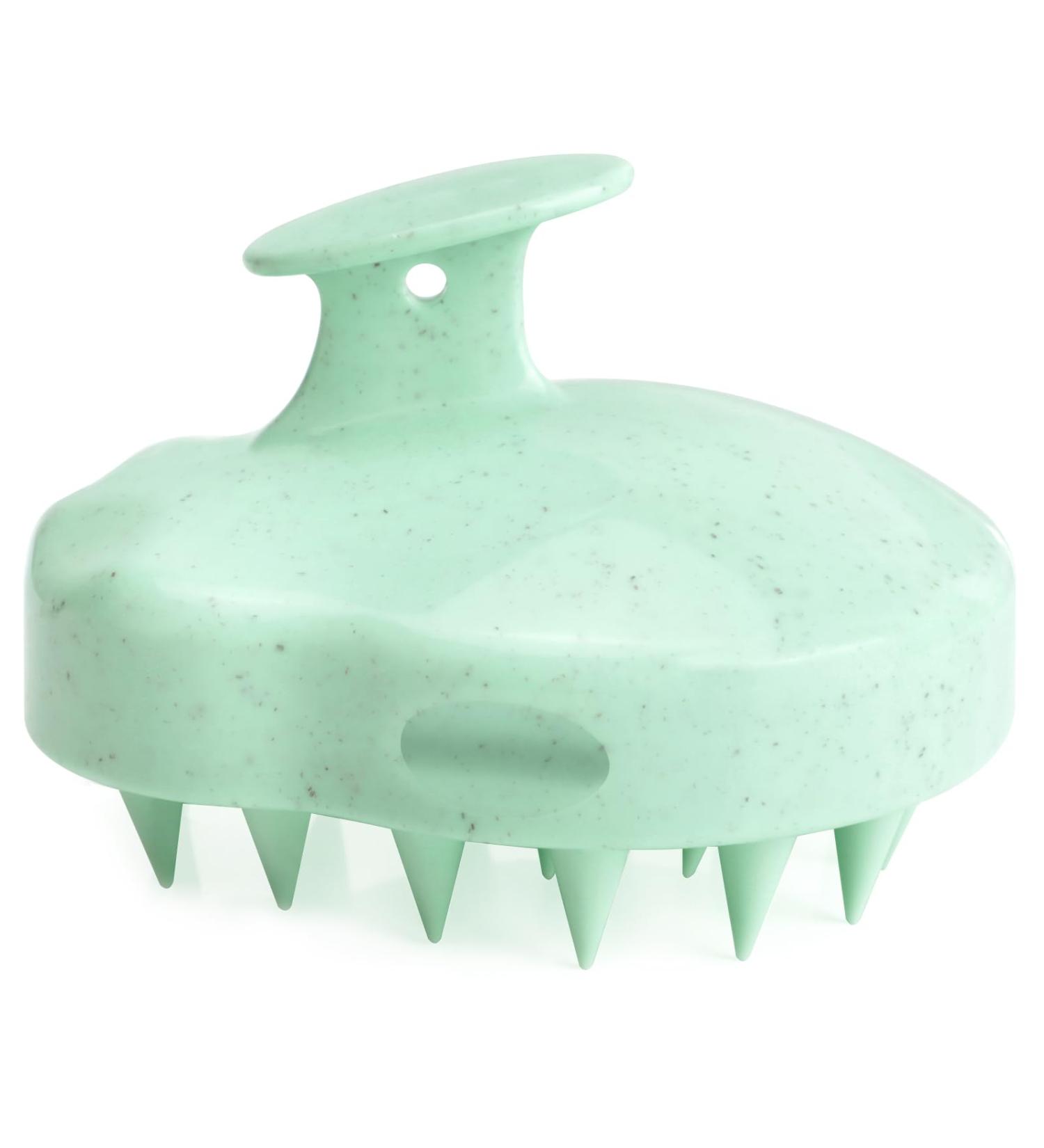 FREATECCH CHAUT Massage Brush - Shampoo Brush for Hair Wash Head Massage & Growth | Silicone Dandruff Removal with Wheat Straw Handle - Mint Green - Buy Online on GoSupps.com