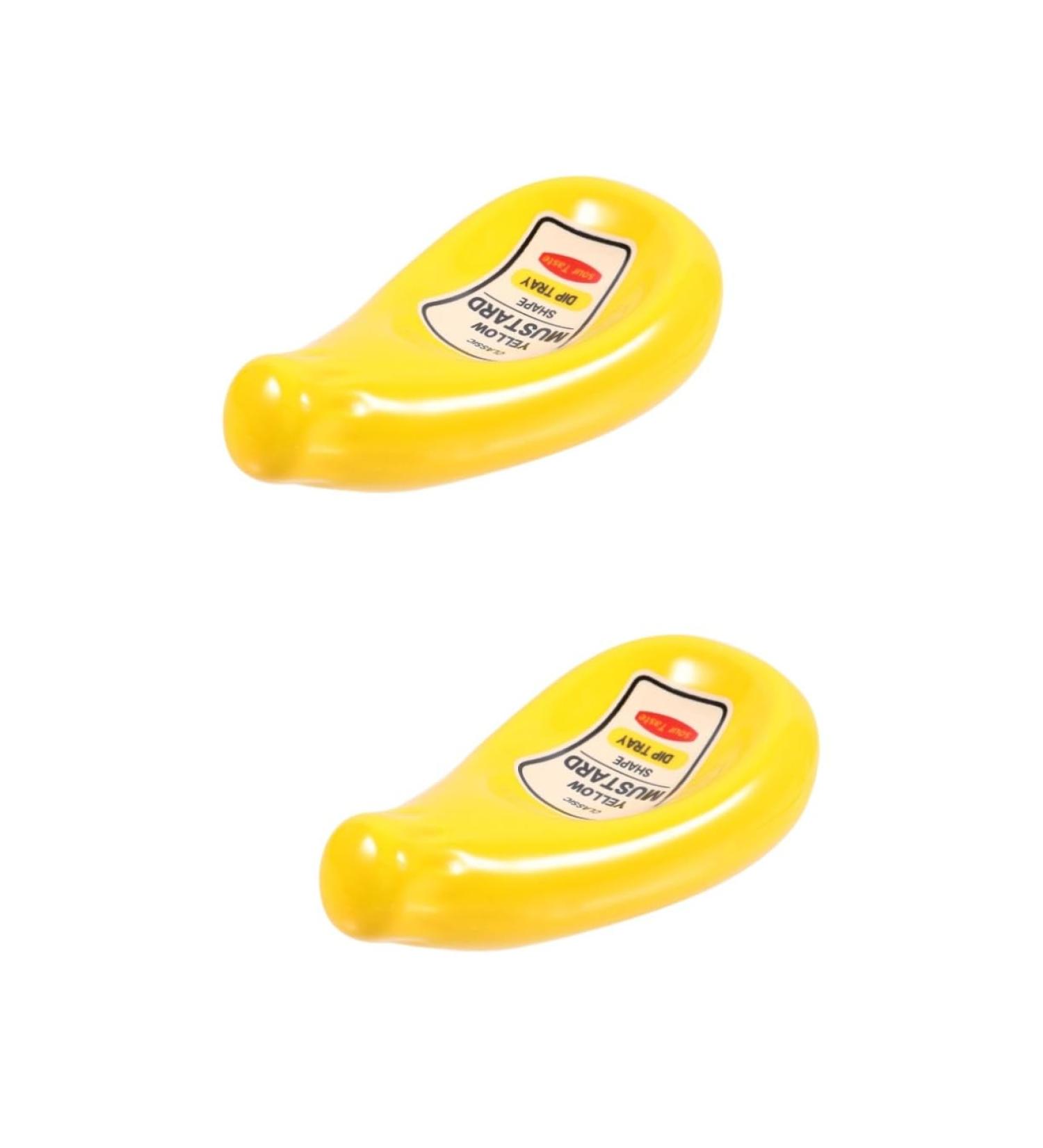 HOMSFOU 2 Pcs Soy Sauce Dish Condiment Bowl Ceramic Jewelry Dish Asian Sauce Bowls Condiment Bowls Ceramic Sauce Bowl Fork Stand Ceramics Ceramic Plate Modeling Dinner Party Yellowx2pcs 11.5X5.7X2.7CMx2pcs - Buy Online on GoSupps.com