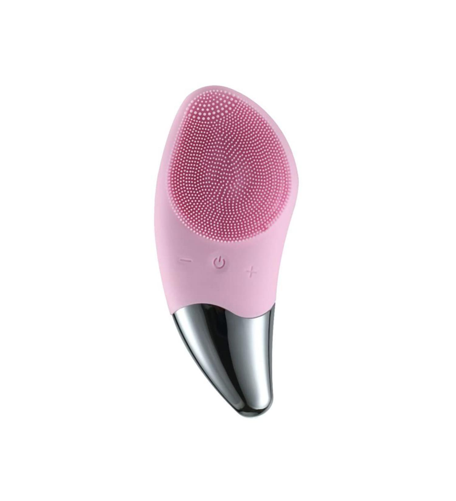 Silicone Face Cleansing Brush Mini Electric Facial Cleansing Brush Deep Pore Cleaning Skin Massager Face For All Skin (Pink) - Buy Online on GoSupps.com