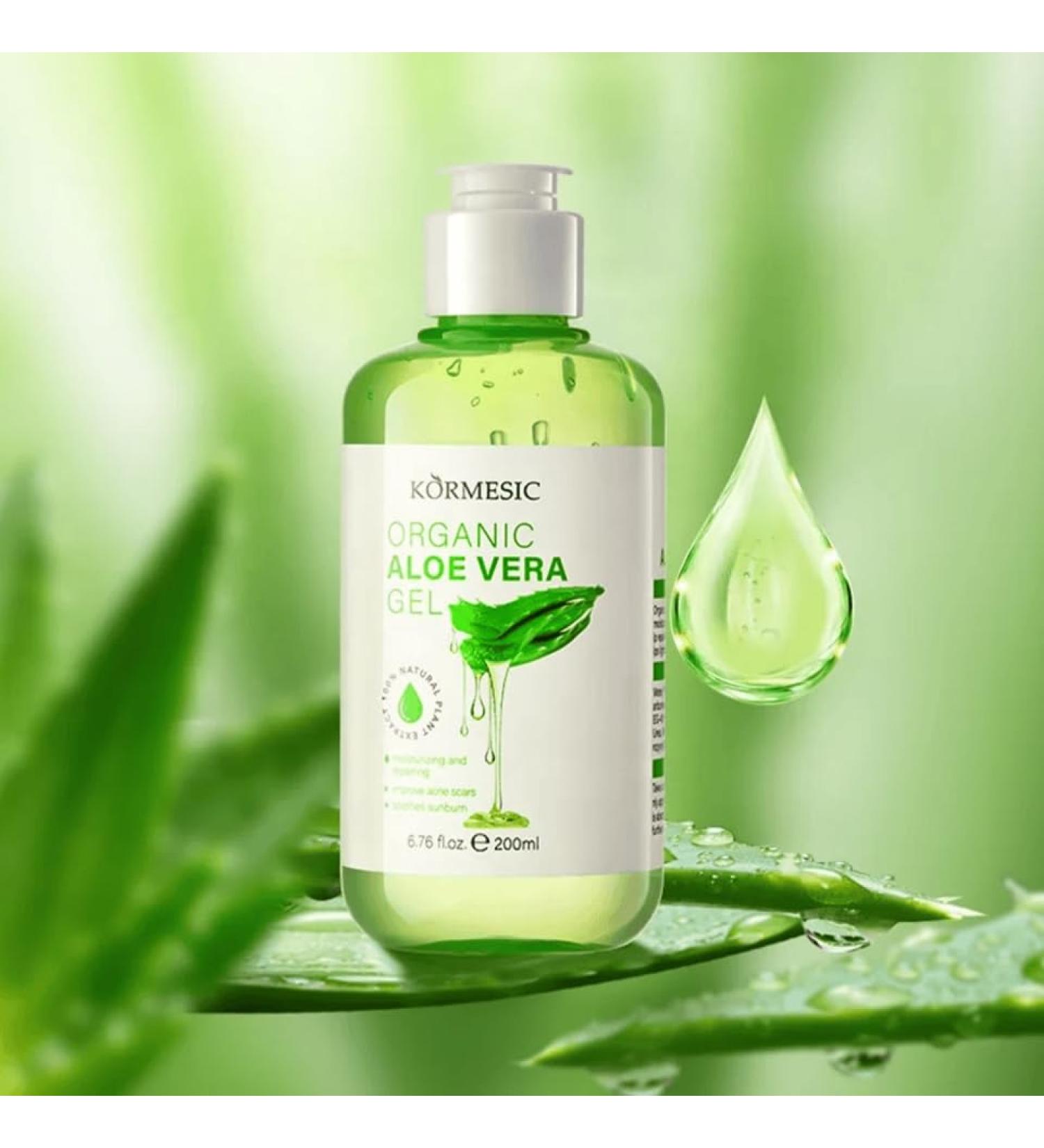 Gel d'aloe vera l'extrait bio - Soin hydratant pour le visage le corps et les cheveux - Gel apr s-soleil pour les coups de soleil et les peaux s ches - V g talien et sans paraben - 200 ml - Buy Online on GoSupps.com