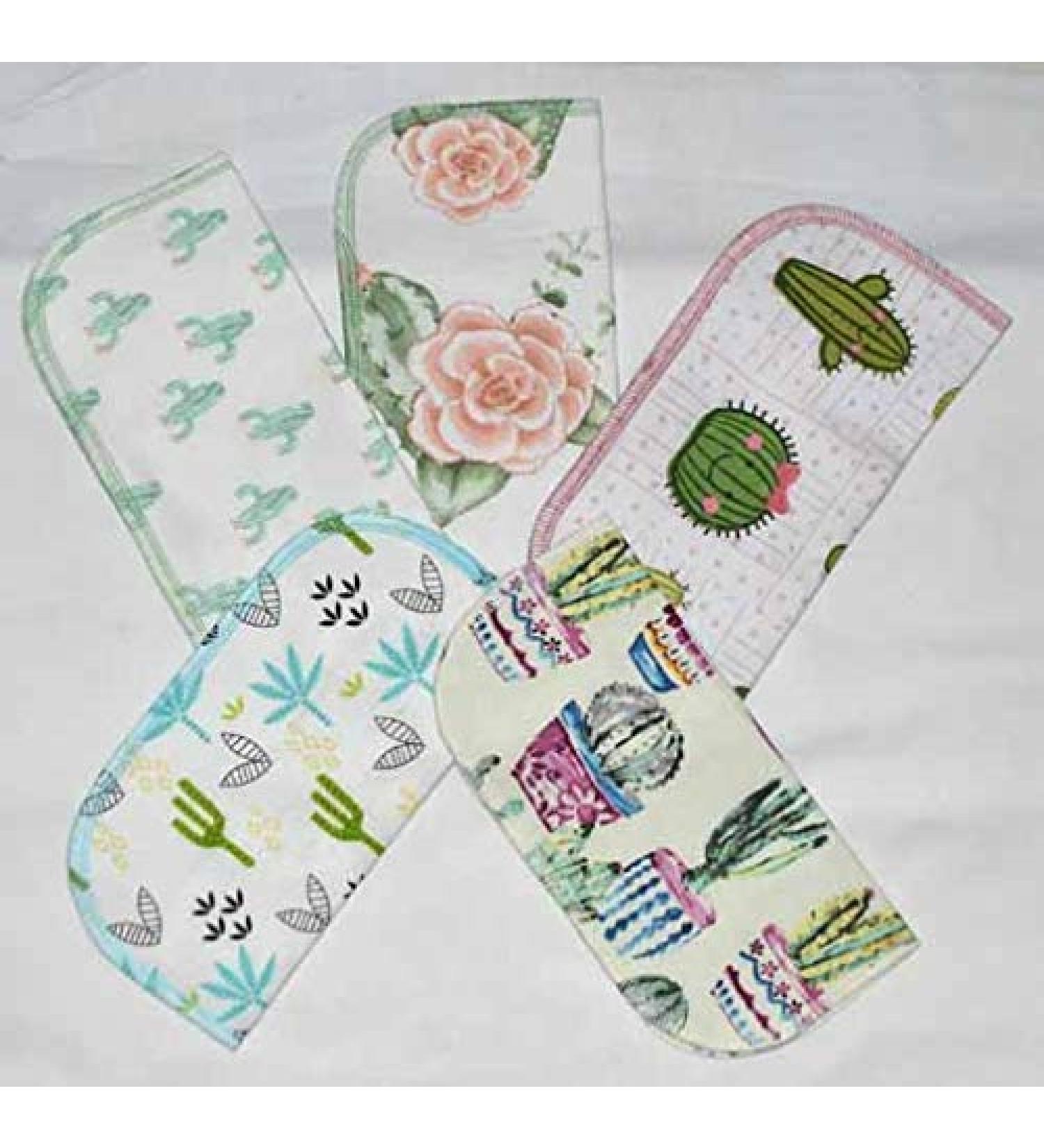 Set of 5 Cactus Cuties 2 Ply Printed Flannel Little Wipes - 8x8 Inches - Buy Online on GoSupps.com