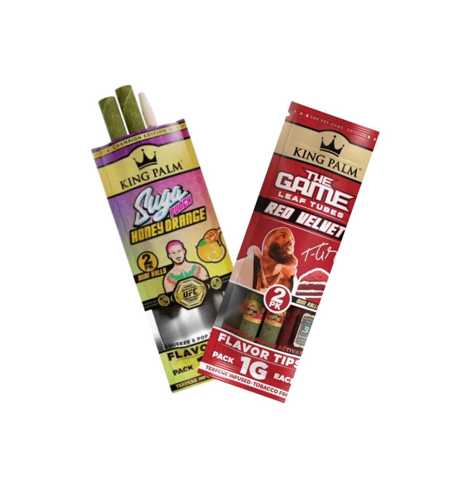 King Palm | 4 Honey Orange & Red Velvet Mini Rolls | Leaf Flavoured Pre Rolls | Twin Pack | LIMITED EDITION | - Buy Online on GoSupps.com
