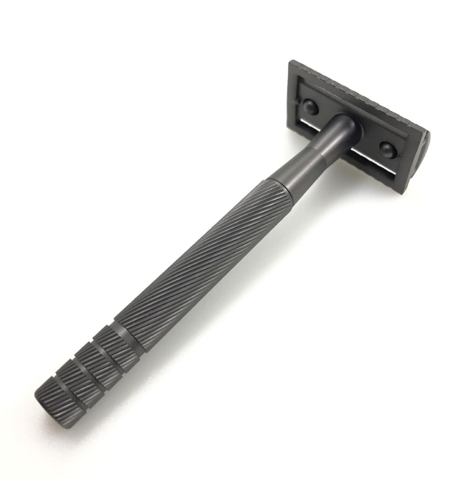 CSB Double Edge Safety Razor | Eco-Friendly Metal Razor for Men & Women | Brass Handle Zinc Alloy Head | 20 Blades Included | Matte Black | Zero Waste Reusable - Buy Online on GoSupps.com