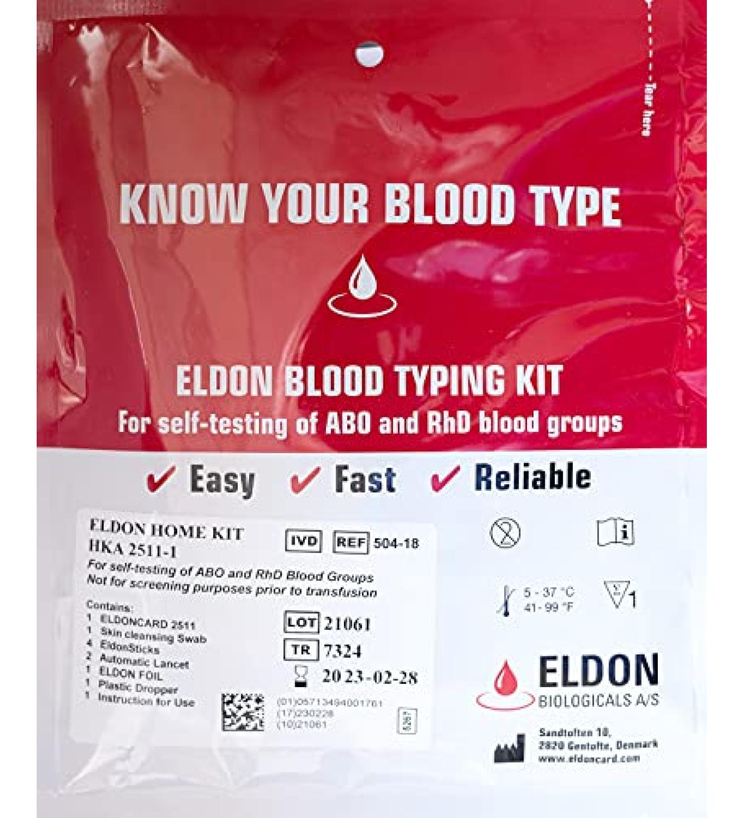 Home Blood Typing Kit - New Package, Improved Lancet (2 Kits) - Buy Online on GoSupps.com