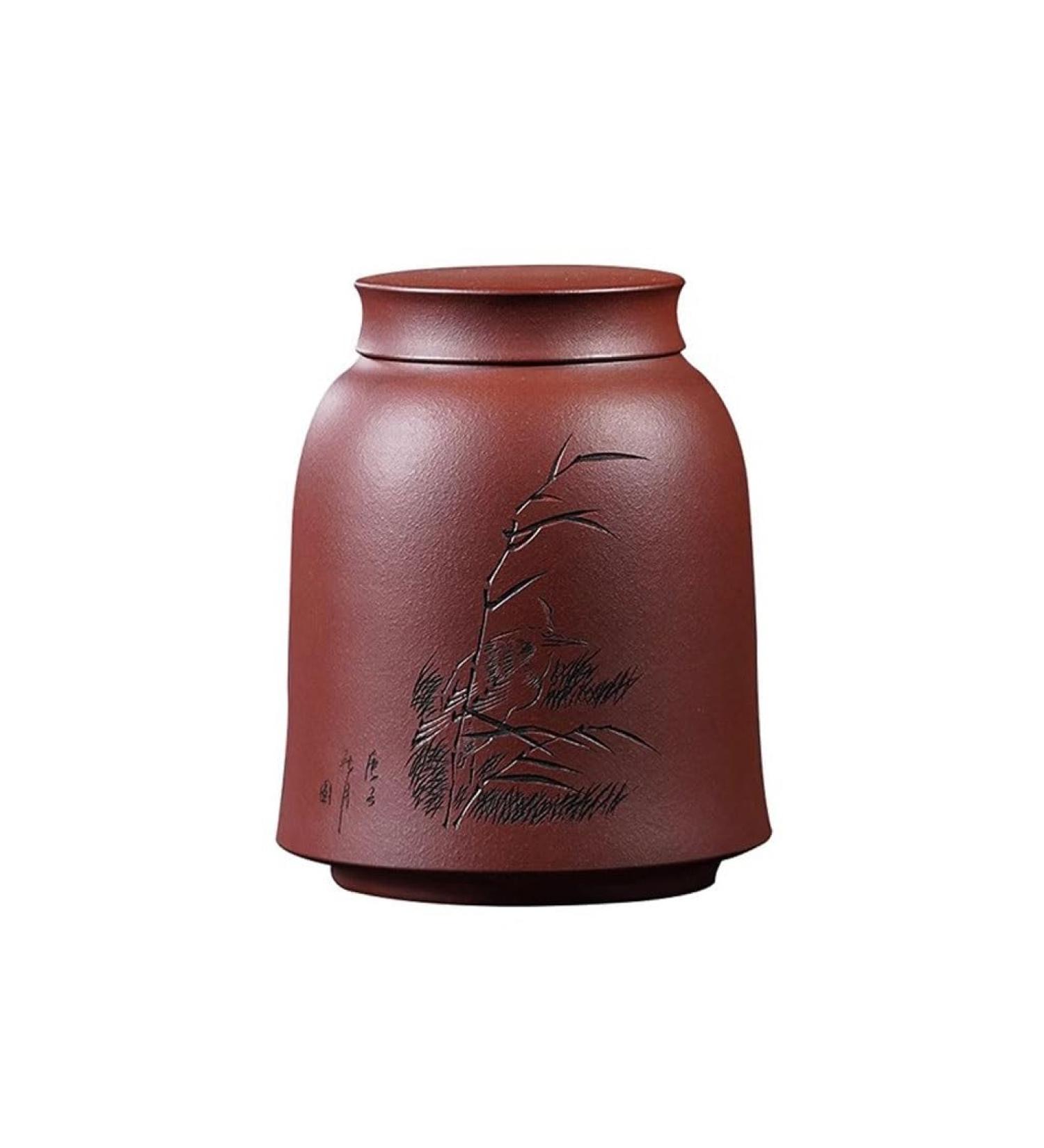 Ceramic Food Jar Purple Clay Tea Can Sealed Storage Can Pu'Er Tea Storage Can Household Tea Can for Tea Coffee Sugar Nuts Pantry Storage Containers - Buy Online on GoSupps.com