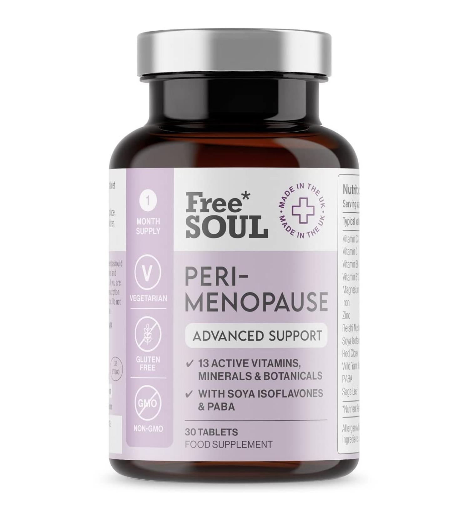 Perimenopause Supplements for Women | High Strength Support | 1 Month Supply | Advanced Single Serve Capsules | 13 Active Ingredients by Free Soul - Buy Online on GoSupps.com