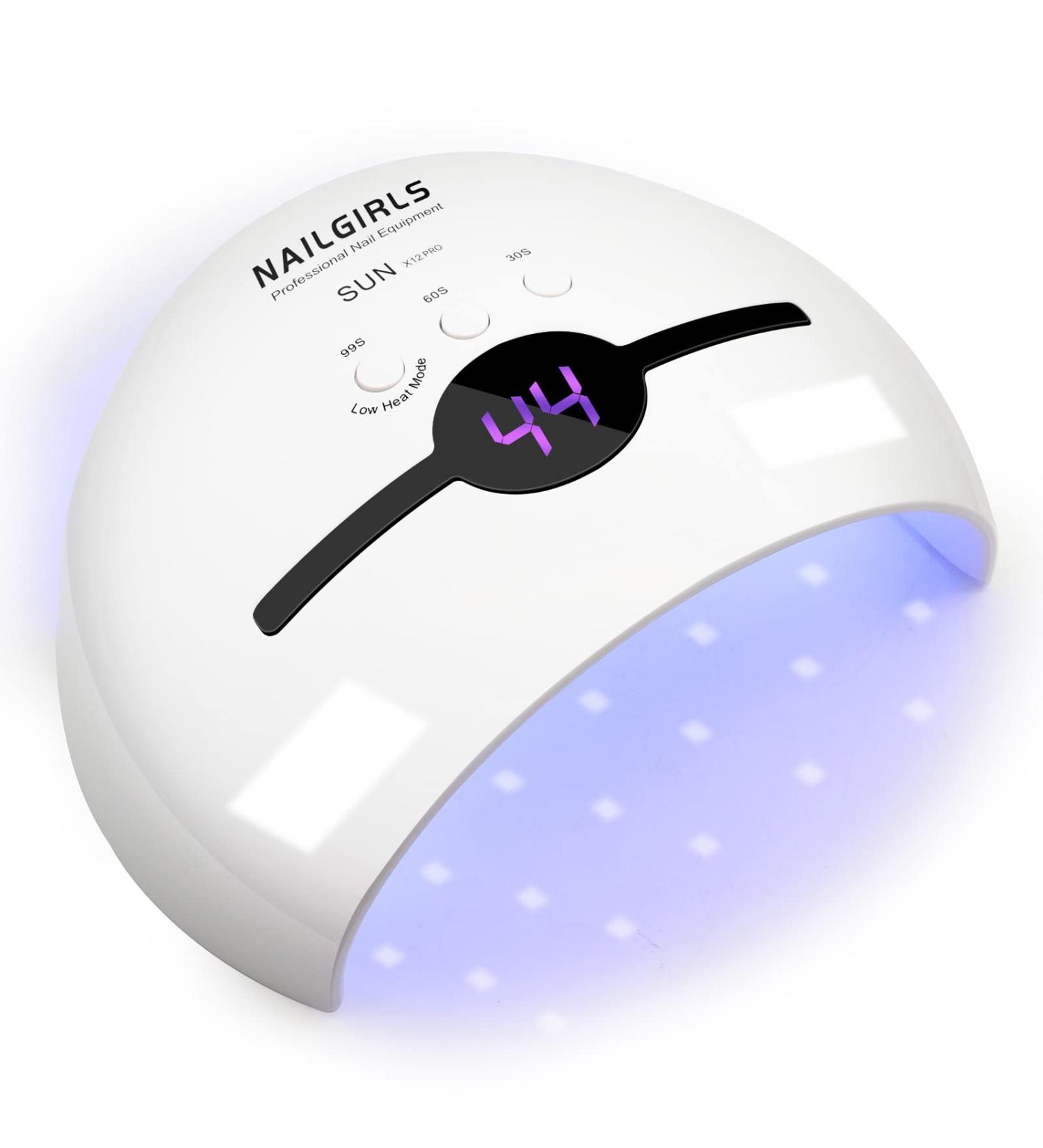 NAILGIRLS 48W Portable Gel UV LED Nail Lamp - Professional Salon Curing Lamp with 3 Timer Modes - Smart Sensor - White - Buy Online on GoSupps.com