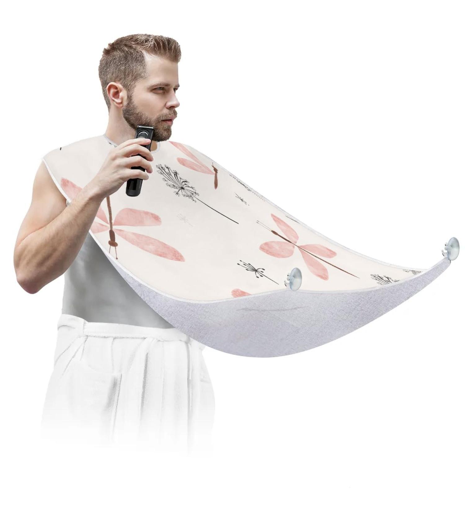 Beard Bib Apron for Men - Non-Stick Waterproof Hair Catcher & Grooming Cape - Cute Dragonfly Design - Buy Online on GoSupps.com