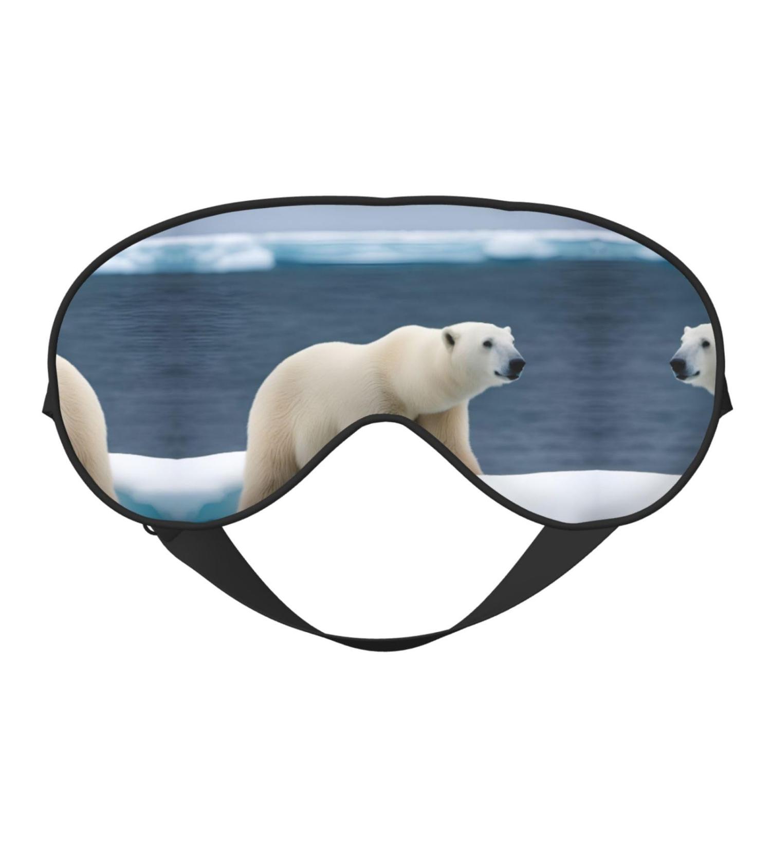 Polar Bear Double-Sided Sleep Eye Mask | Soft Comfortable Blindfold with Adjustable Strap | Block Light | Ideal for Travel & Relaxation - Buy Online on GoSupps.com