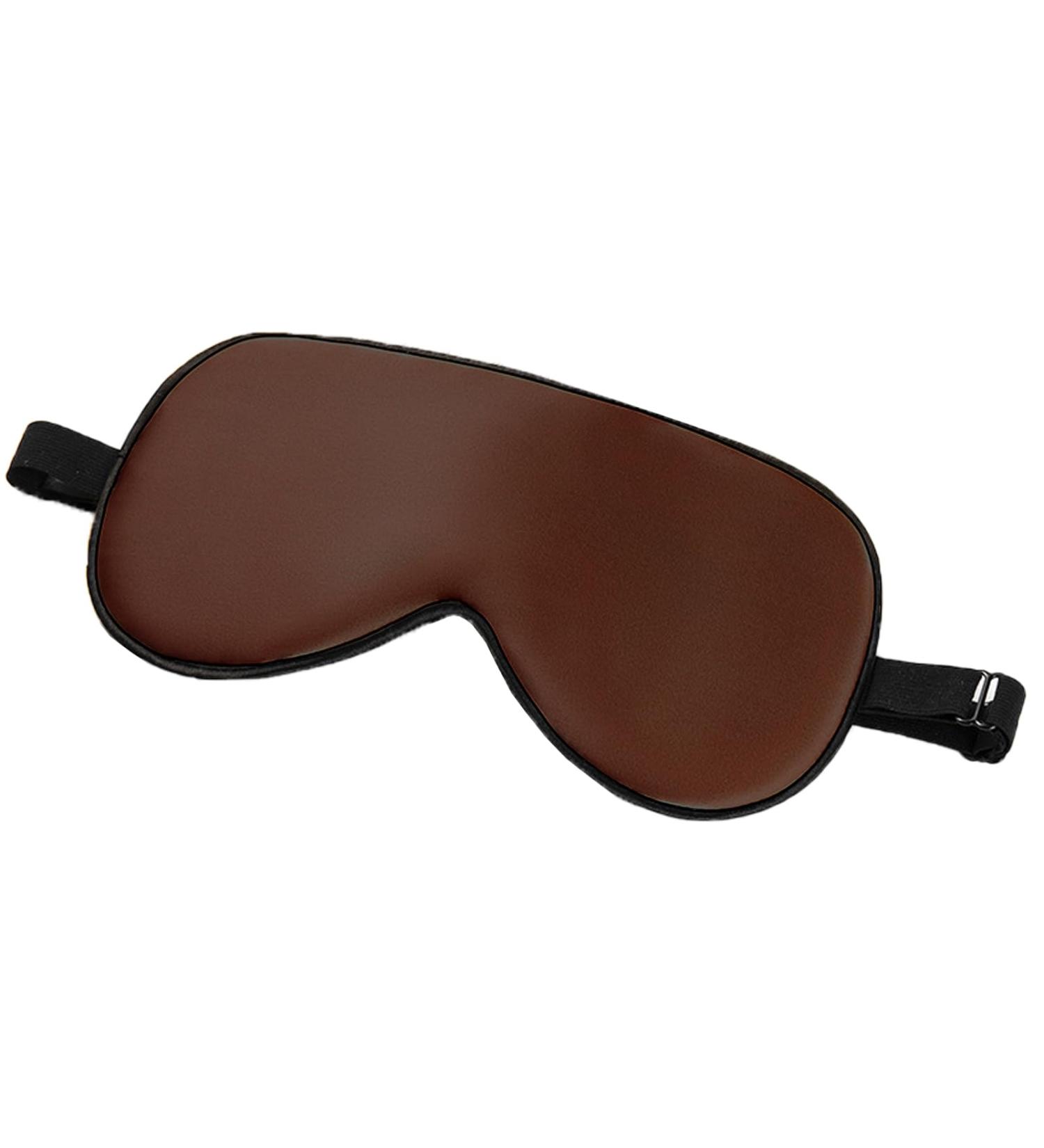 16MM Mulberry Silk Sleep Eye Mask - Comfortable Brown Blindfold with Elastic Strap for Travel & Night Sleep - Buy Online on GoSupps.com