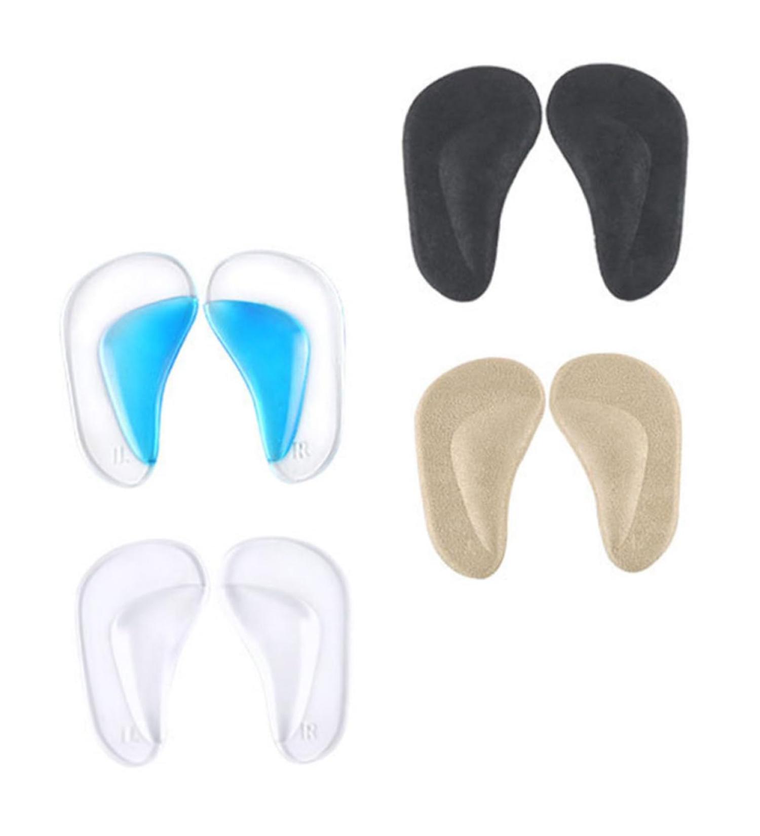 FRCOLOR Arch Support Pads - 4 Pairs Adhesive Cushions for Fallen Arches Gel Foot Insoles for Kids & High Heels - 9.7x5.8cm - Buy Online on GoSupps.com
