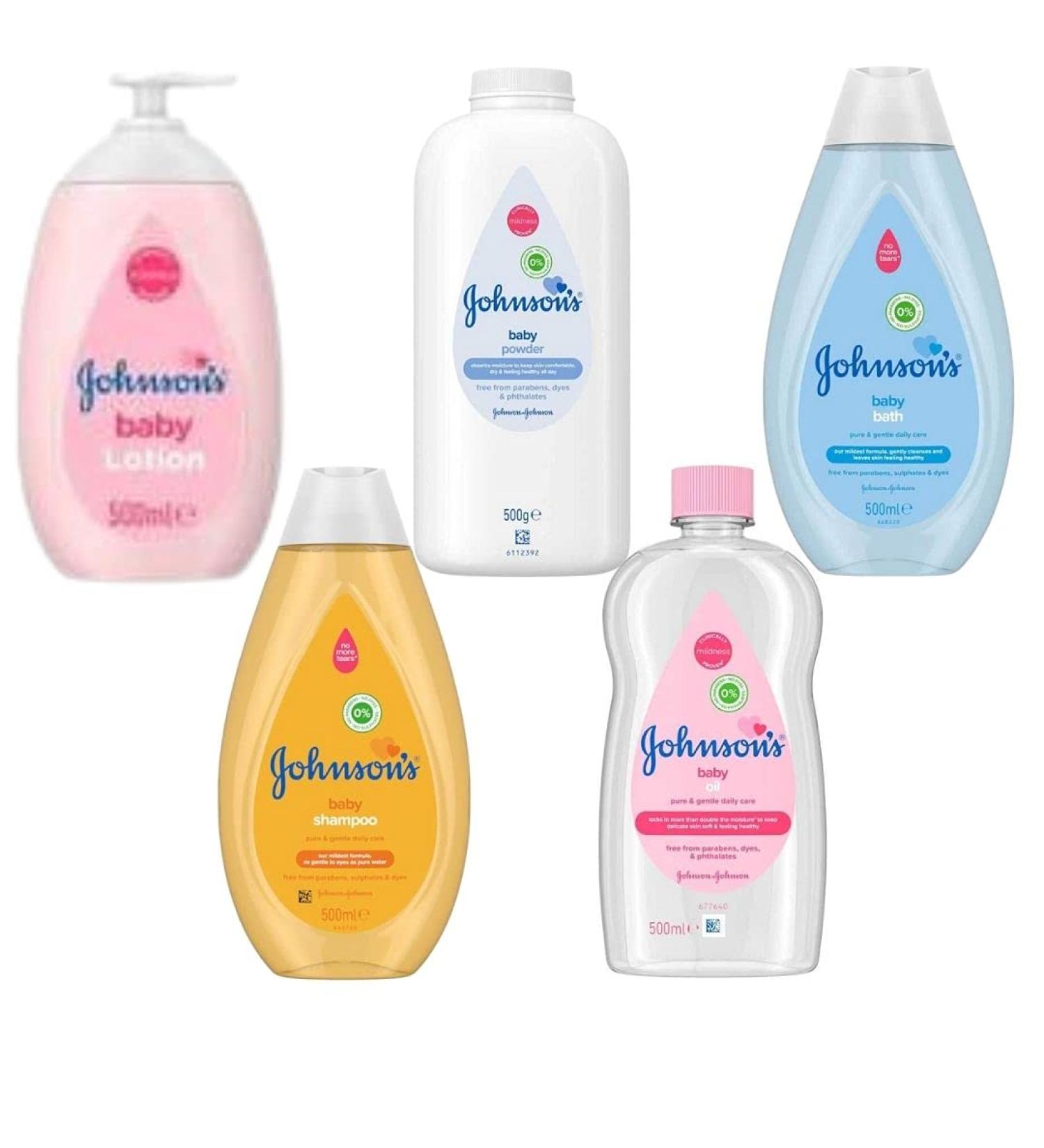Ultimate Johnson's Baby Bath Set 500ml - Baby Oil Baby Lotion Talc Baby Shampoo - Buy Online on GoSupps.com