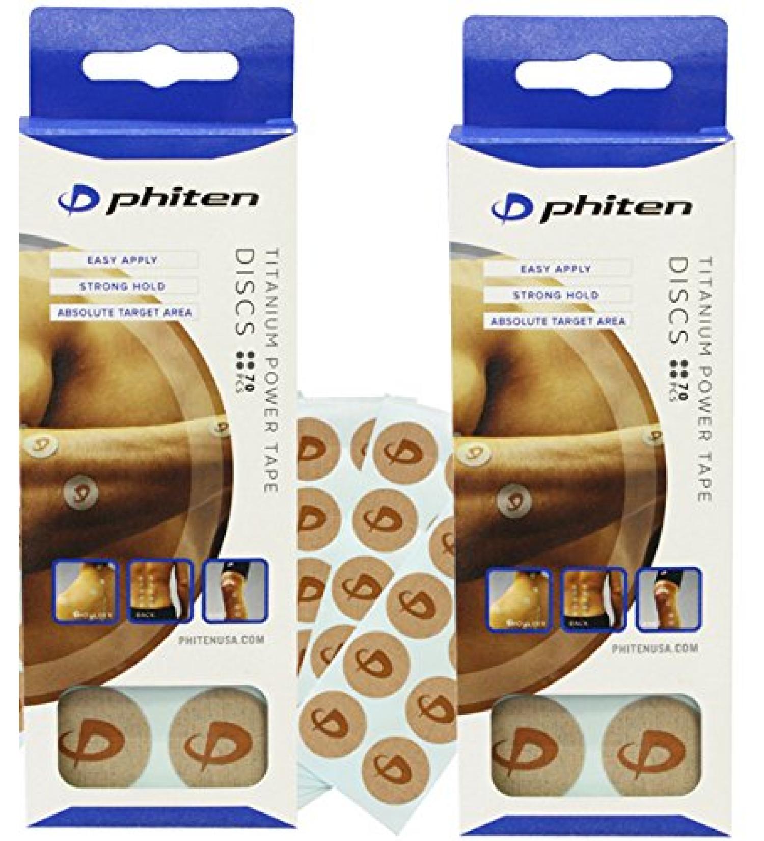 Phiten Titanium Power Tape Discs 70 Count - Boost Performance (2 Boxes) - Buy Online on GoSupps.com