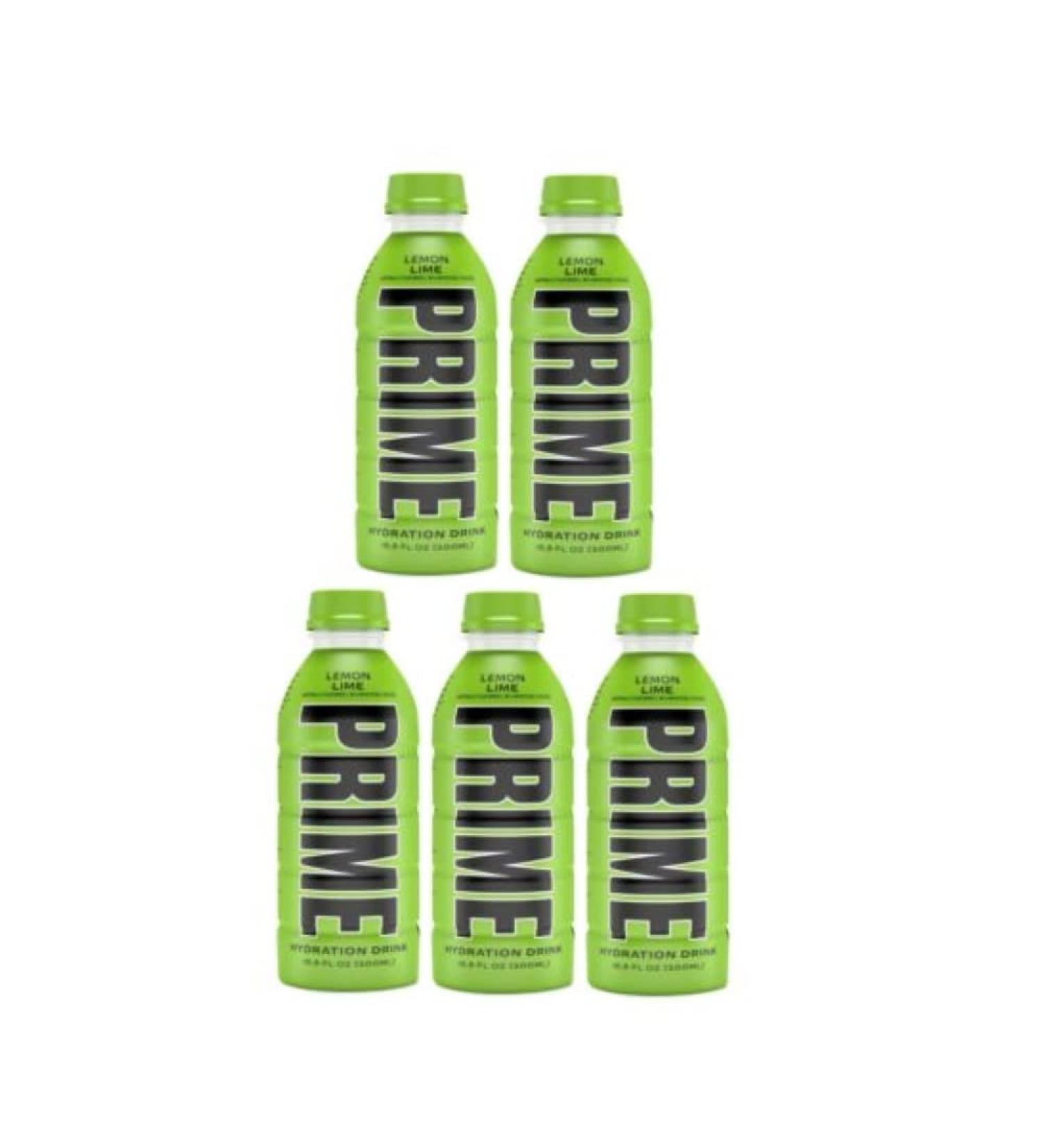PRIME HYDRATION KSI & Logan Paul Lemon & Line Flavoured Hydrating Drinks 500ml (Pack of 5)