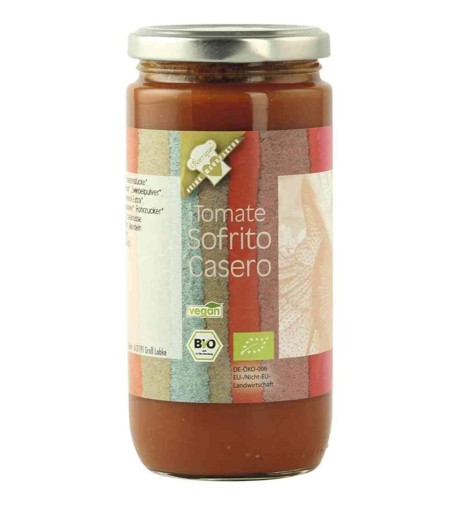 Salsa Tomato Sofrito Casero Tomato Sauce Vegan Homemade BARRIQUE-Feine Manufaktur Germany 360mlGlas