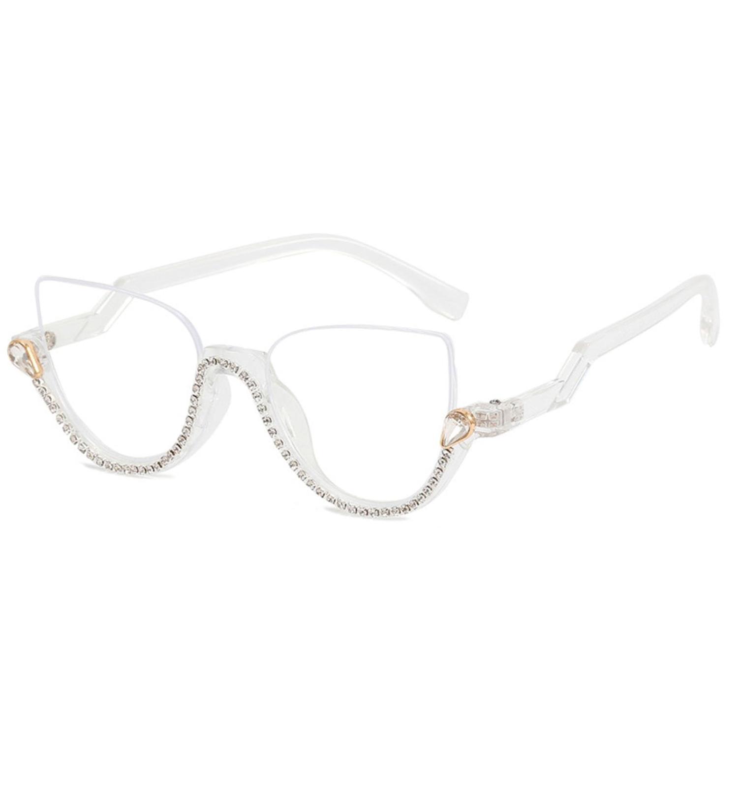 Stylish Half Frame Cat Eye Glasses for Women & Men - Oversized Spring Hinge Reading Glasses (3.0x Color B) - Buy Online on GoSupps.com