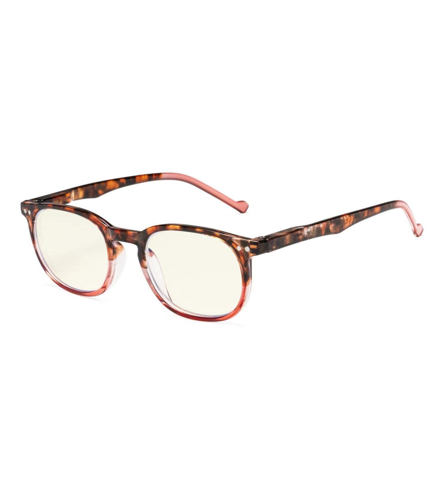 Eyekepper Blue Light Filter Reading Glasses Tortoise-Red Frame +2.00 - Computer Screen Glare Blocking Digital Readers for Men and Women - Buy Online on GoSupps.com