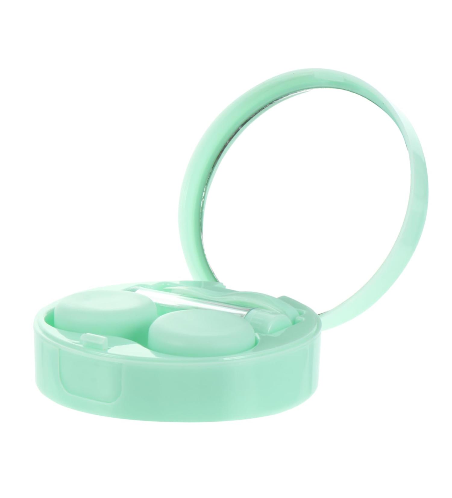 Solustrie Contact Lens Container Set - Eye Care Holder with Mirror Box for Travel - Colored Contact Lenses Storage - 7.5x7.5x2.8cm - Durable Plastic - Buy Online on GoSupps.com