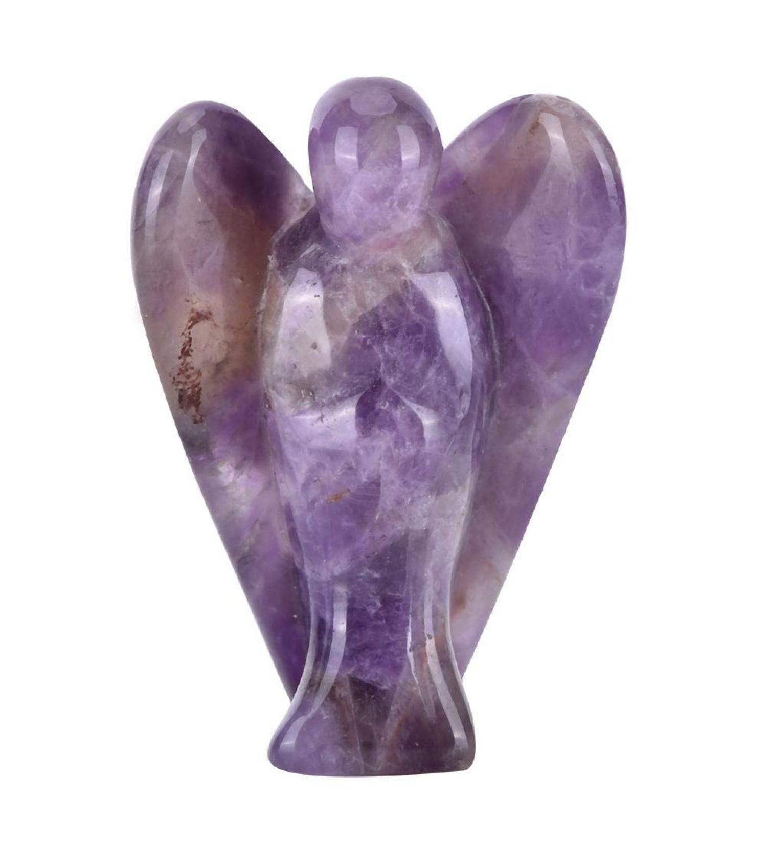 Angel Decorations Beautiful Elegant Angel Clear Crystal Healing Statue Carved Quartz Peace Angel(Amethyst) - Buy Online on GoSupps.com