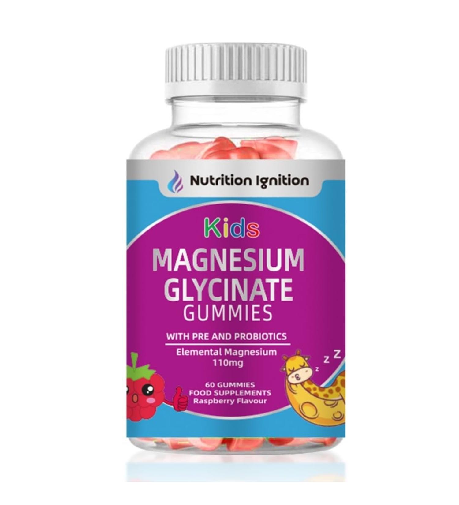 Kids Magnesium Glycinate Gummies with Pre and Probiotics -110mg Elemental Magnesium per Gummy - Buy Online on GoSupps.com