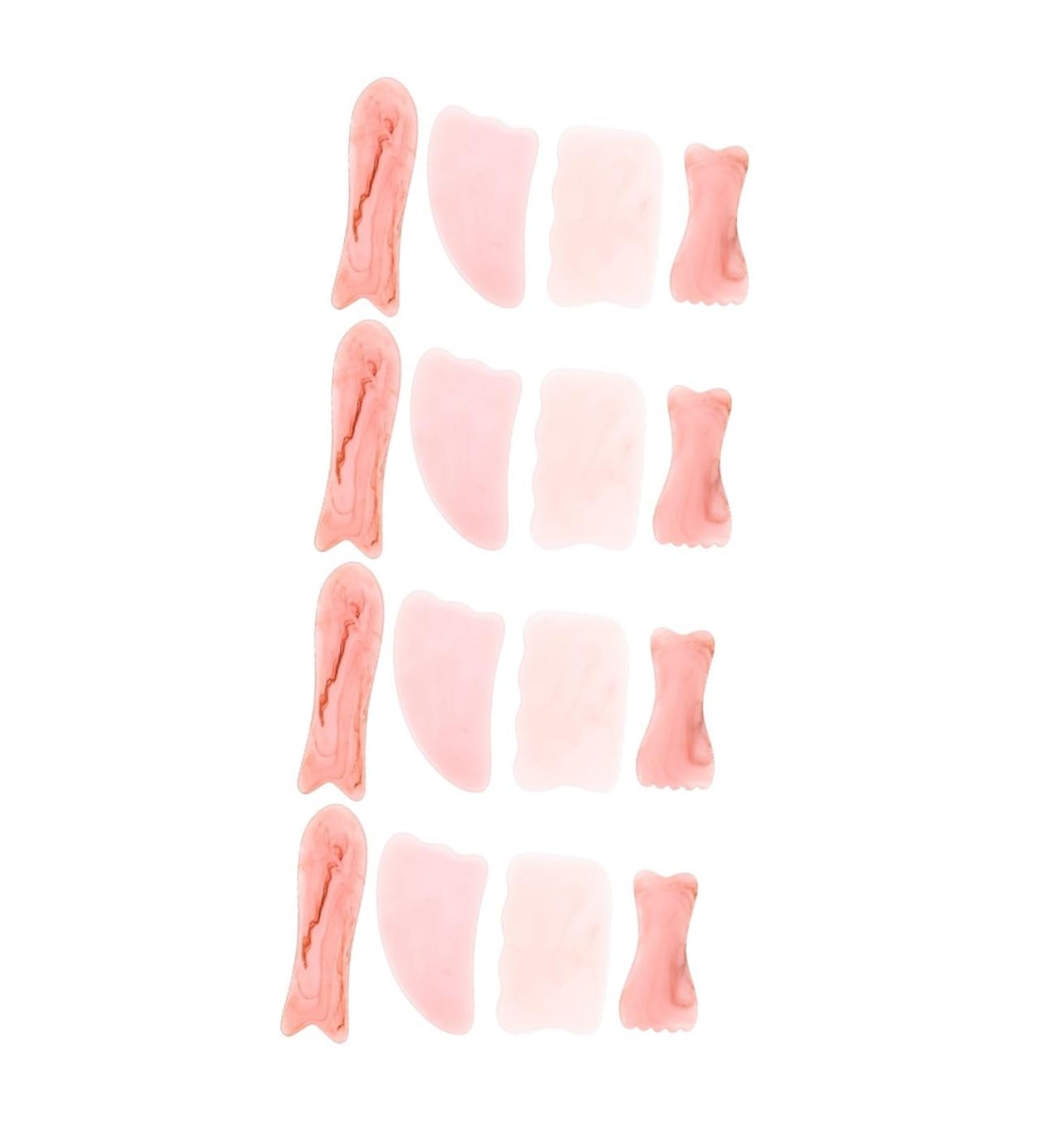 Beavorty 16 STK Stone Scraping Tools & Gua Sha Board - Pink Trigger Point Massage Boards for Meridian Therapy - Buy Online on GoSupps.com