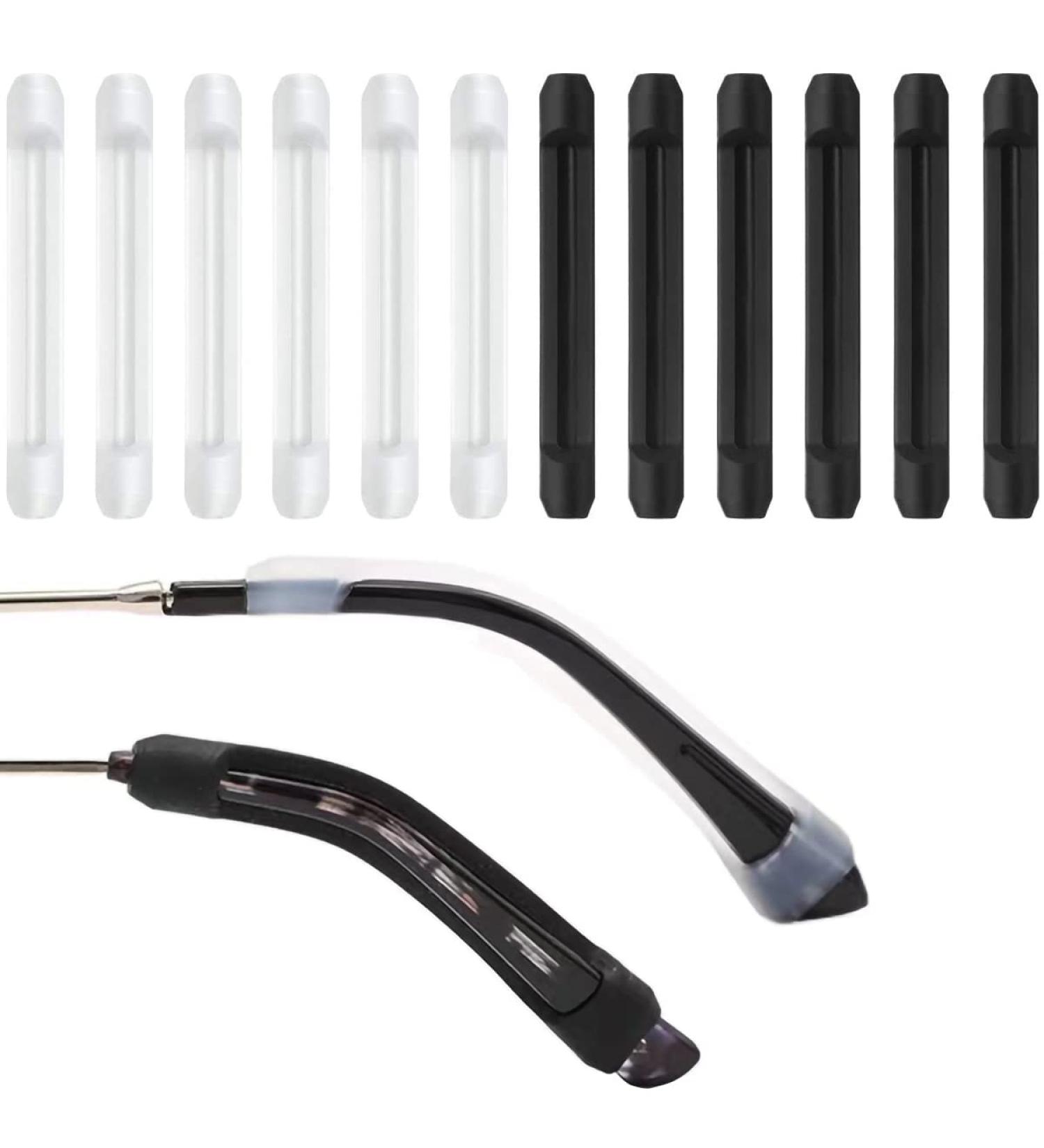 6 Pairs Silicone Glasses Ear Pads & Hooks | Anti-Slip Ear Pillows for Comfort - Black & White - Buy Online on GoSupps.com