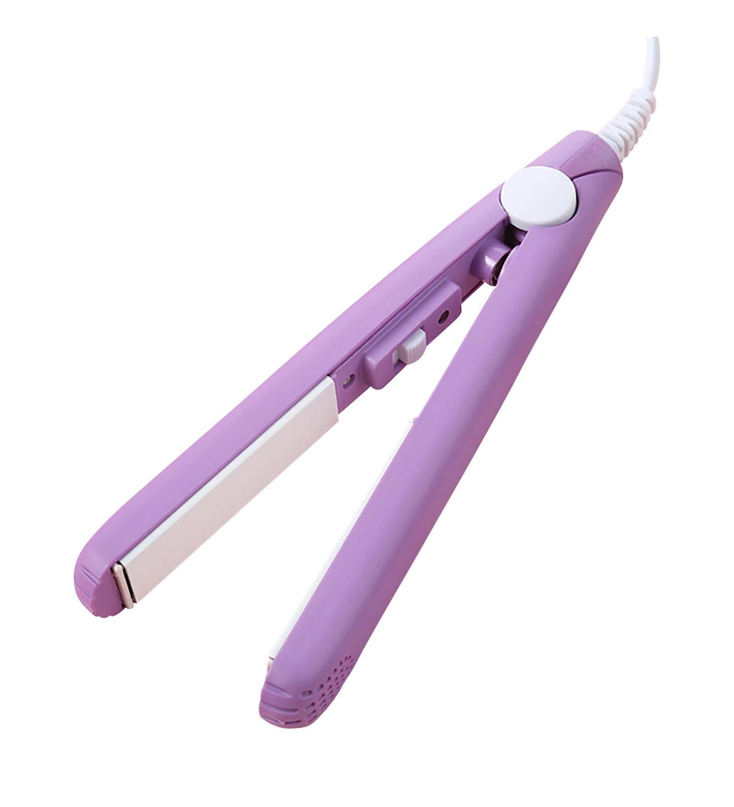 2024 New Purple Werdeny 2-in-1 Mini Ceramic Hair Curler & Straightener - Ideal for Short Fine Hair - International Shipping Available - Buy Online on GoSupps.com