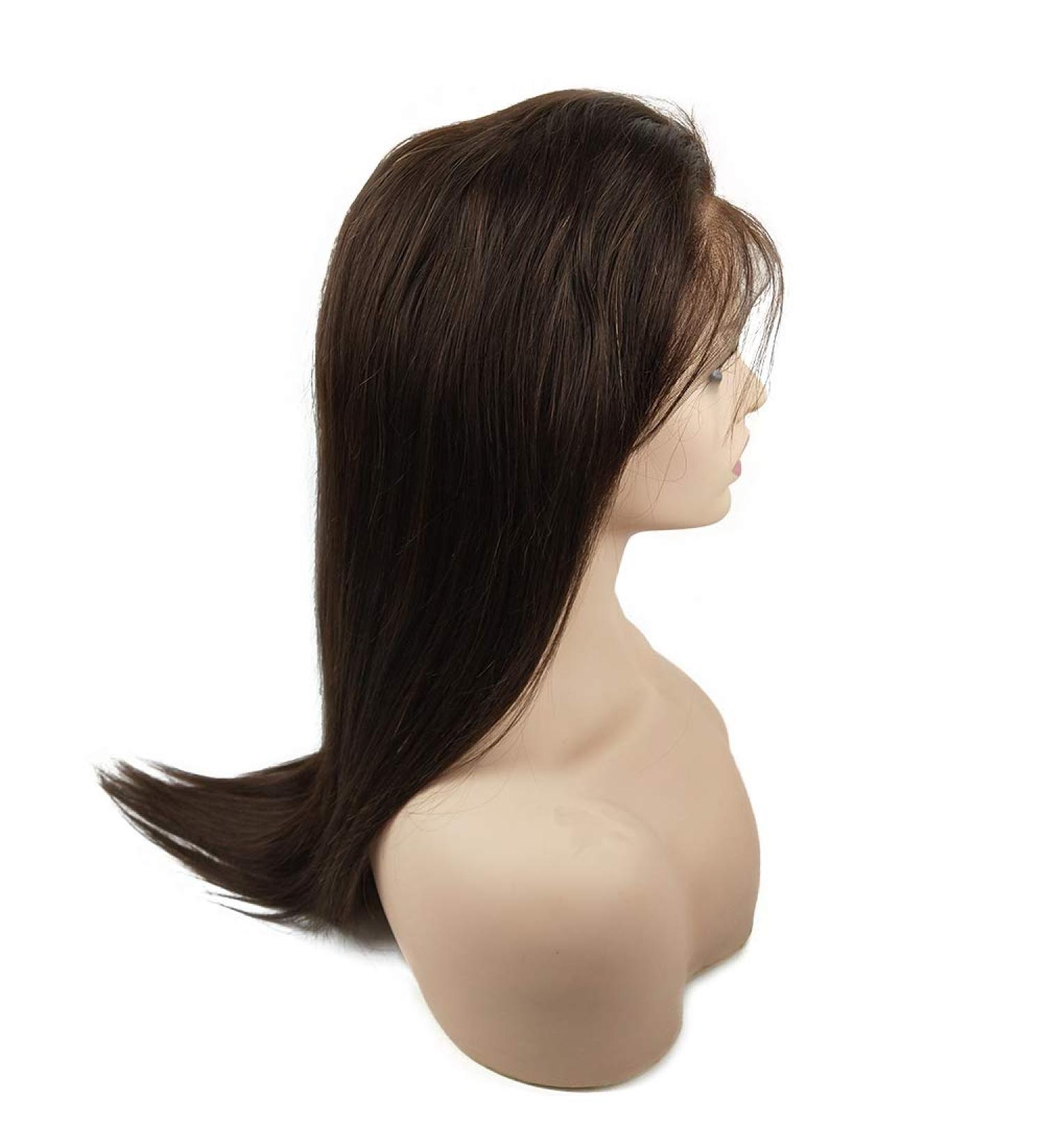 Mila 10-Inch Dark Brown Full Lace Wig | 100% Brazilian Virgin Human Hair | 130% Density with Baby Hair | Glueless 25.4 cm Real Hair Wig - Buy Online on GoSupps.com