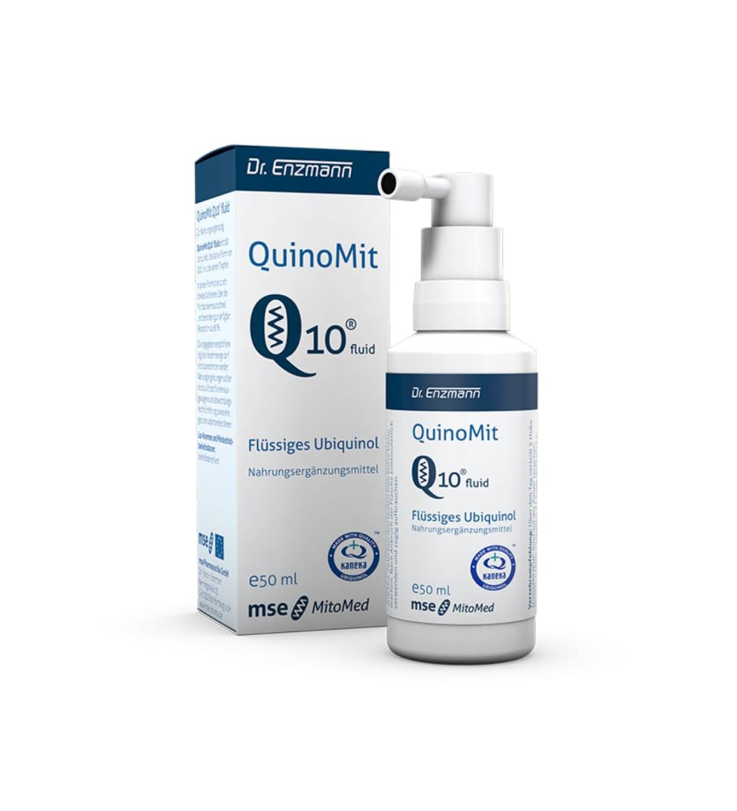 Buy QuinoMit Ubiquinol Liquid (50ml) - Vegan Kaneka Coenzyme Q10 High Dose Liposomal | Dr Enzmann - International Shipping - Buy Online on GoSupps.com