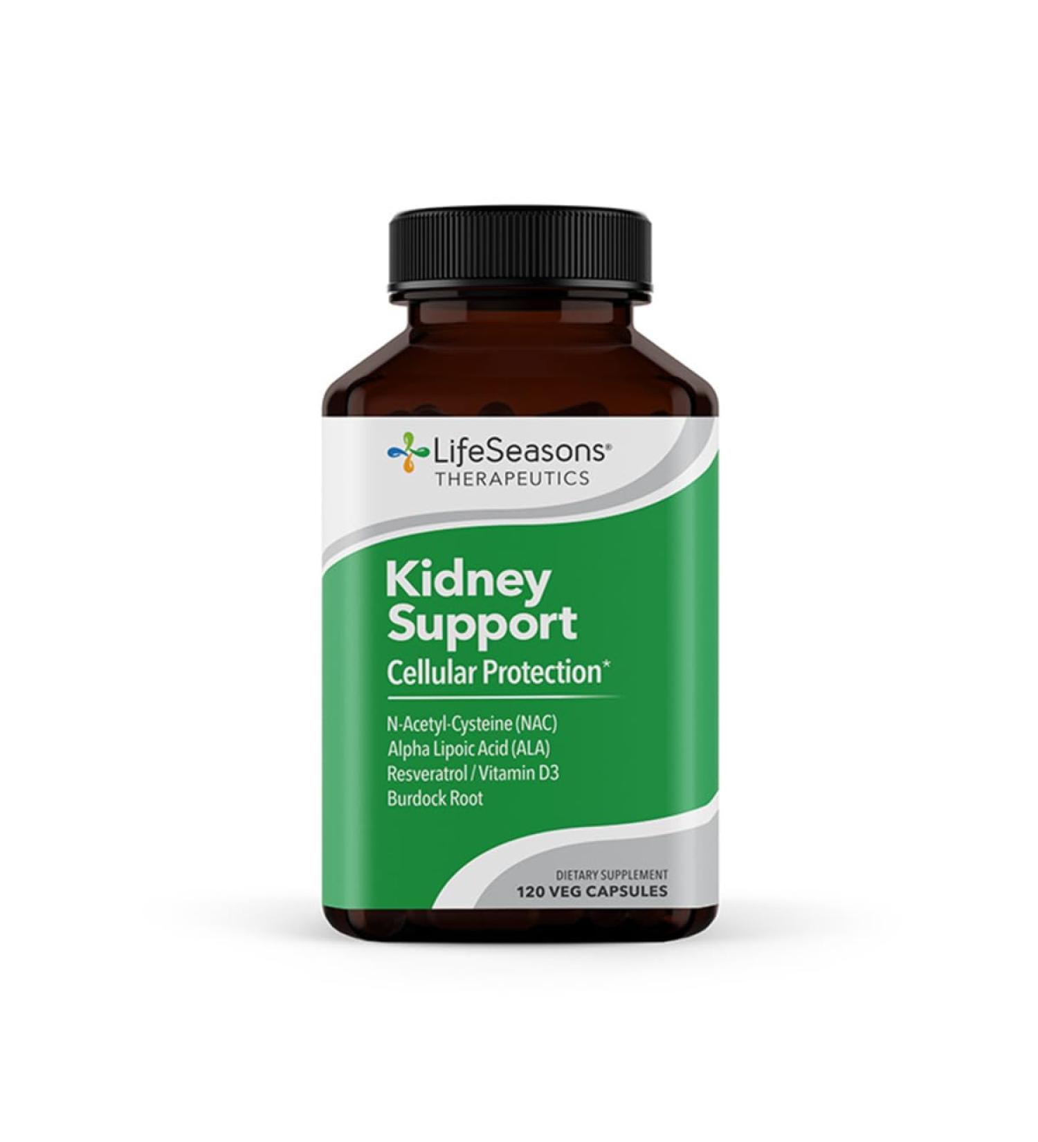LifeSeasons Kidney Support Supplement Cellular Protection with NAC Alpha Lipoic Acid Resveratrol Burdock Root & Vitamin D3 Supports Detox Oxidative Stress & Renal Function 120 Capsules - Buy Online on GoSupps.com