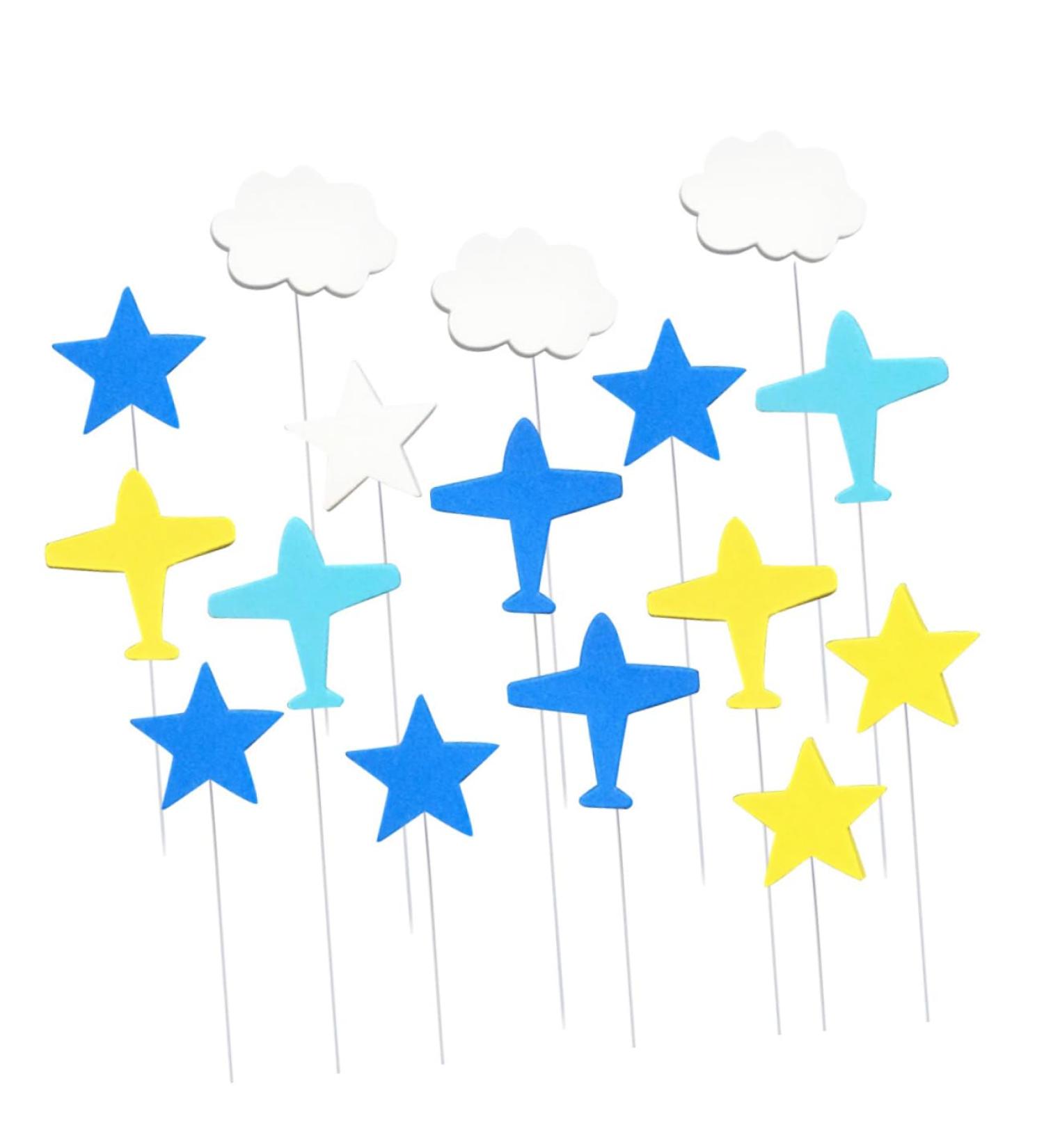 OFFSCH 16pcs Wedding Cake Decorations Cake Decorating Supplies Airplane Cupcake Toppers Cloud Cake Decorations Cupcakes Plane Cake Toppers Iron Wire Cake Picks Cloud Cupcake Toppers Flag - Buy Online on GoSupps.com