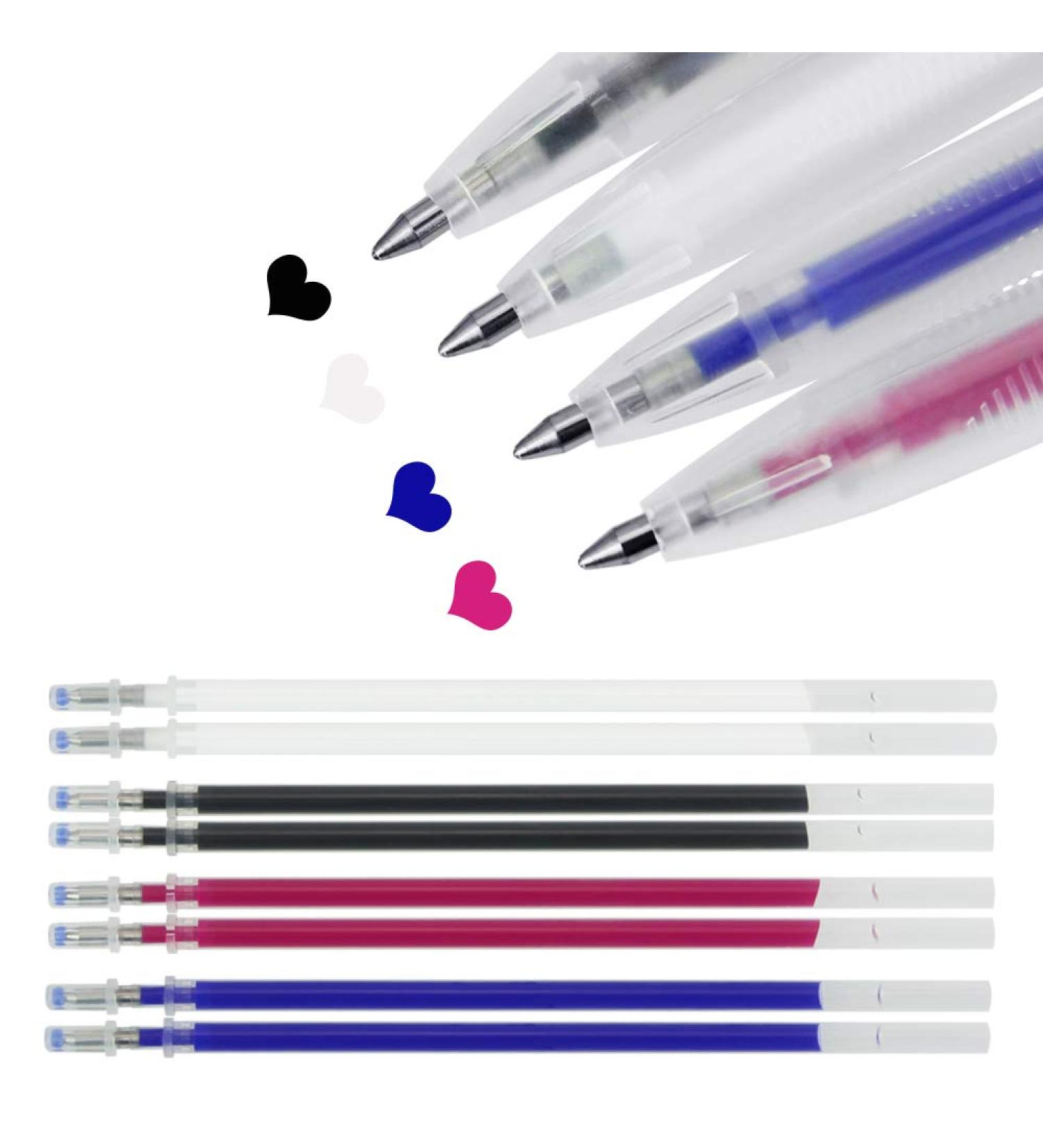 BUZIFU Heat Erasable Fabric Marking Pens Set with 8 Replaceable Refills - Ideal for Sewing, Quilting, and Dressmaking - 4 Colors - Buy Online on GoSupps.com