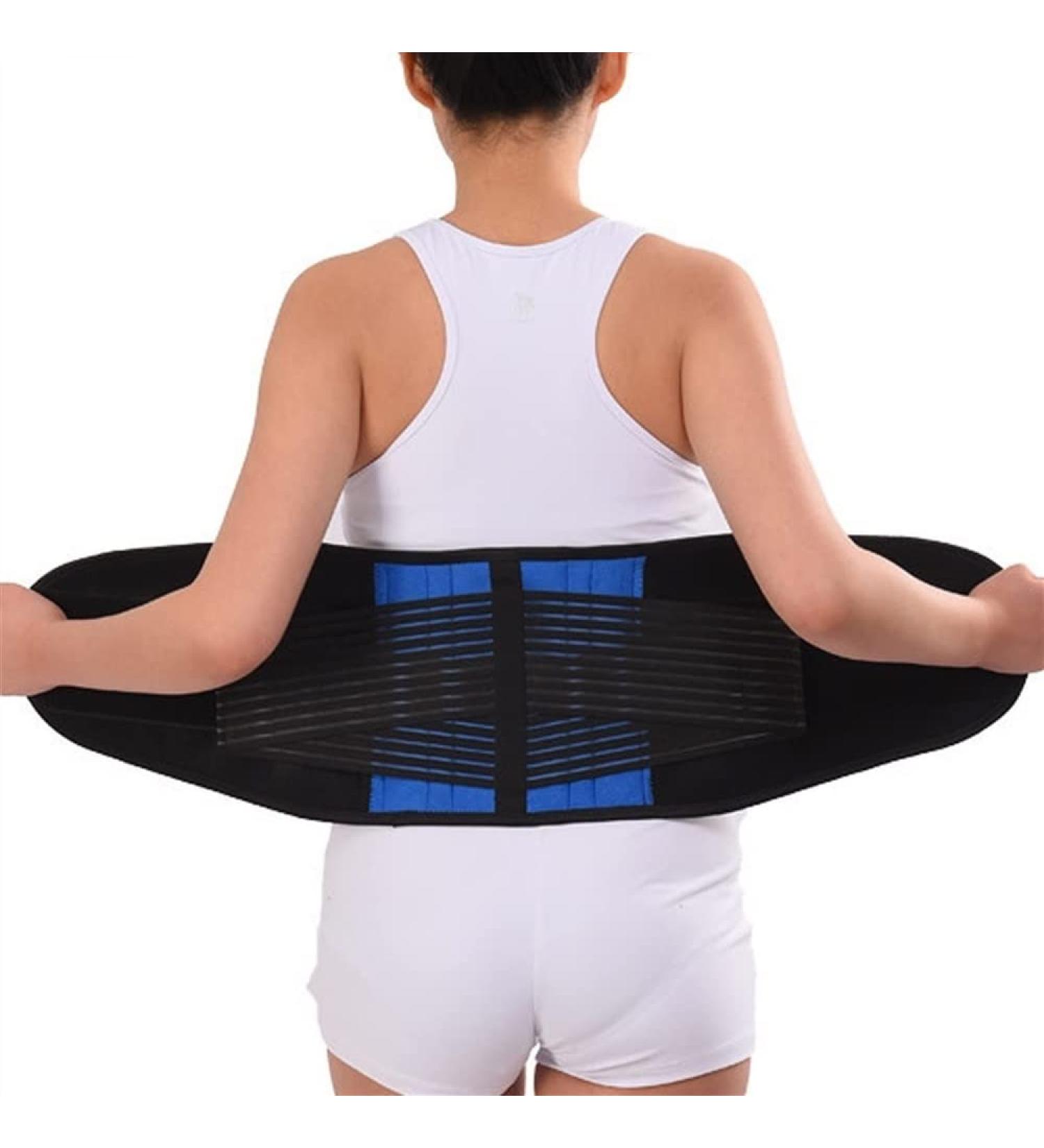 Plus Size Lower Back Brace - S-6XL Lumbar Support Belt for Waist Pain Relief | Unisex Decompression Band for Herniated Disc Sciatica & Scoliosis - Small Blue - Buy Online on GoSupps.com