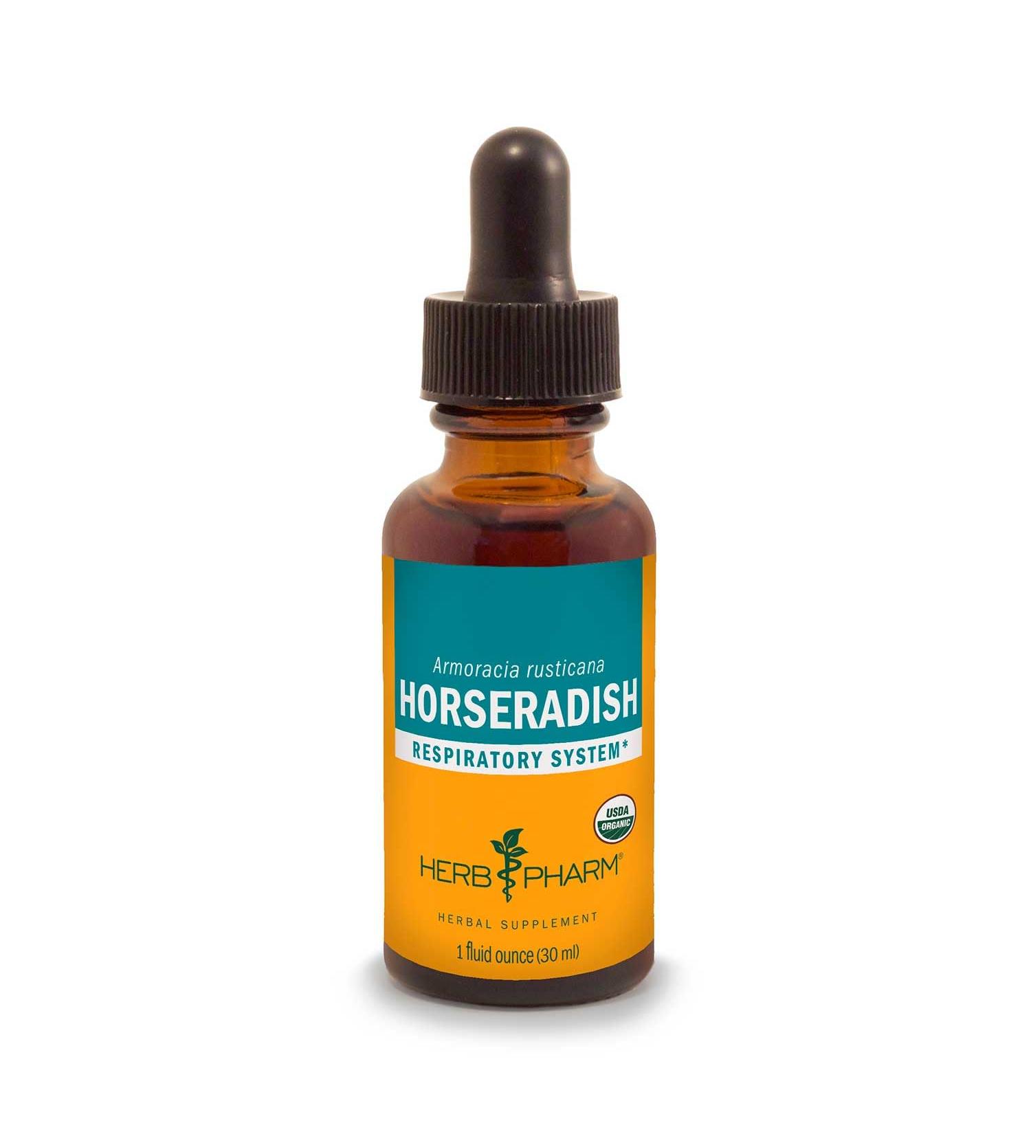 Herb Pharm Certified Organic Horseradish Liquid Extract for Respiratory System Support - 1 Ounce (DHRAD01) 1 Fl Oz (Pack of 1)