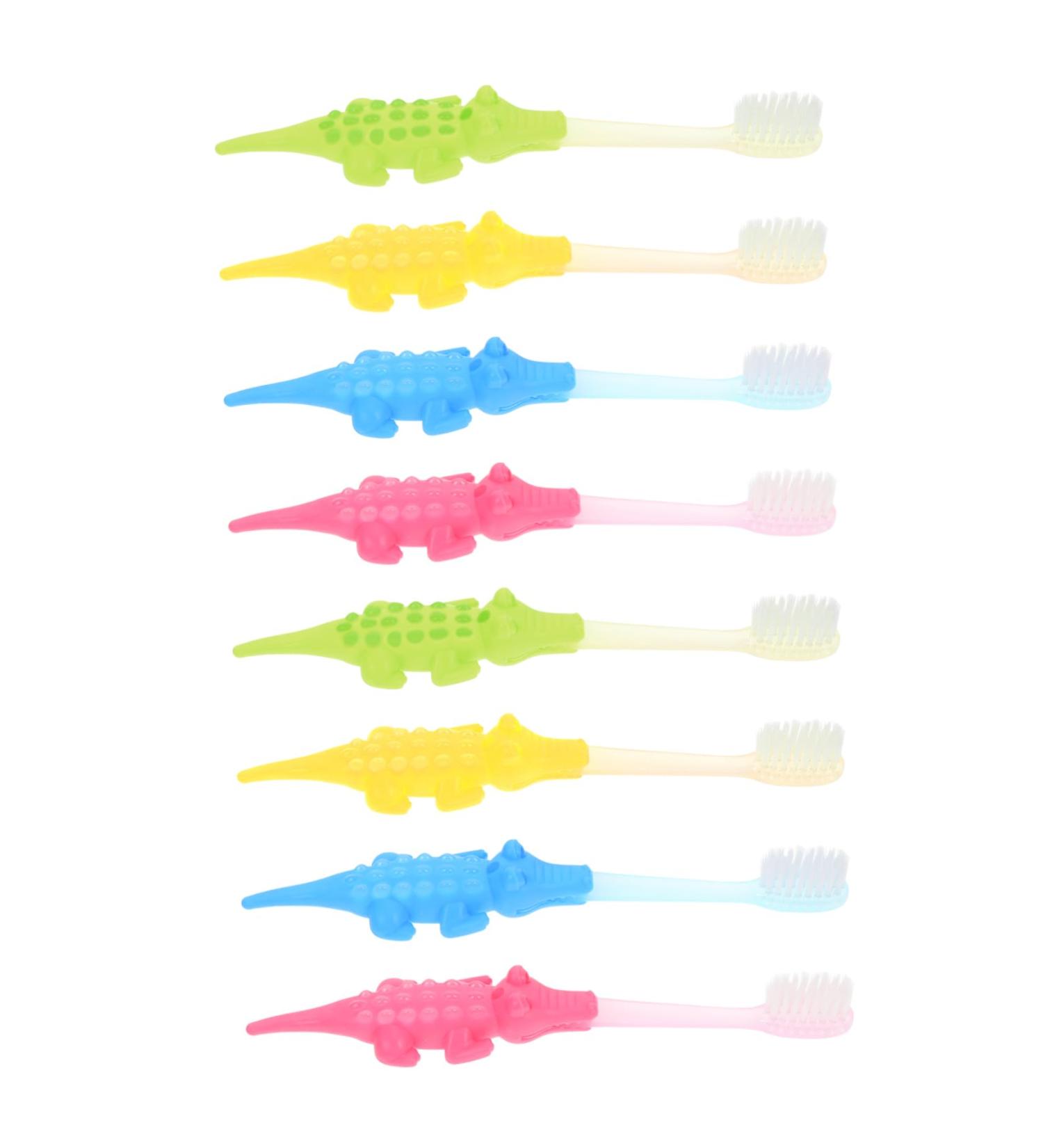 Minkissy 8-Pack Small Crocodile Toothbrush for Toddlers - Sweet Children's Oral Care with Smooth Bristles - Buy Online on GoSupps.com