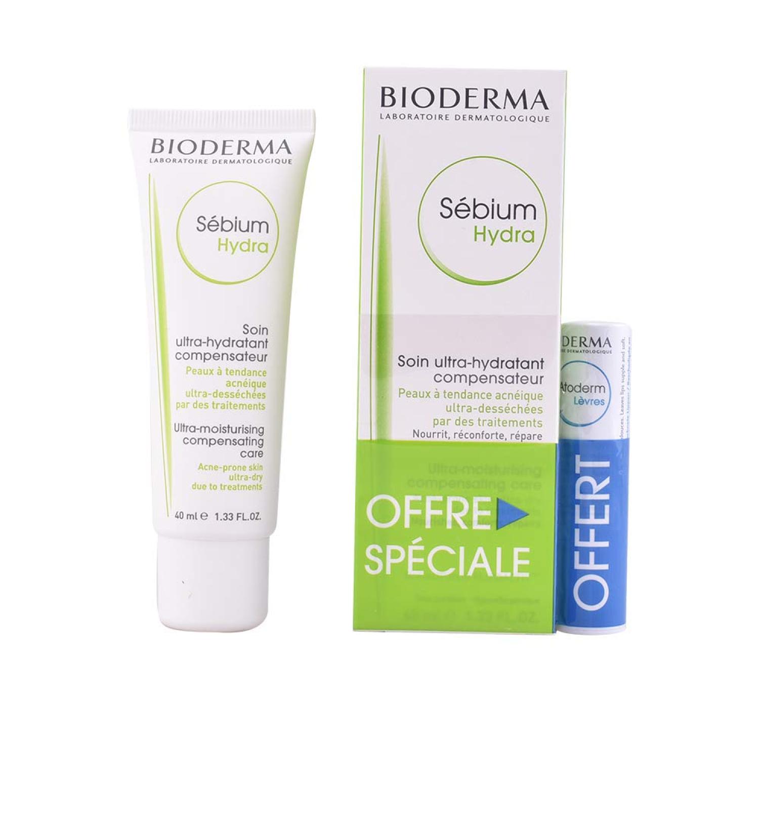 Bioderma Sébium Hydra Moisturizing Cream 40 ml + Atoderm Lips Moisturizing Stick 4 g Free