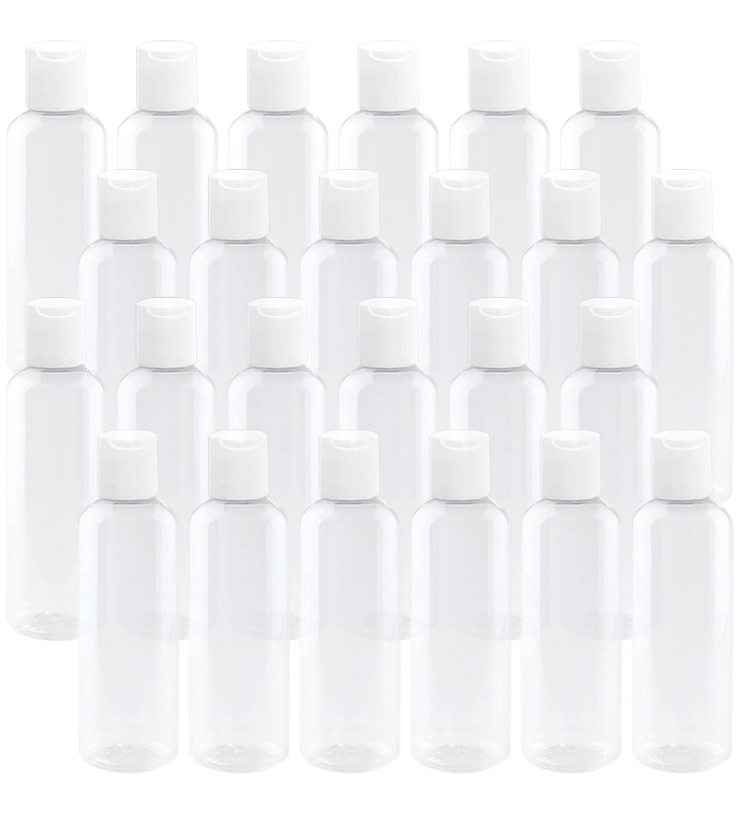 24 Pack 4oz Clear Plastic Travel Bottles with Flip Cap - Refillable Containers for Shampoo, Soap, Lotion & Cream - Buy Online on GoSupps.com
