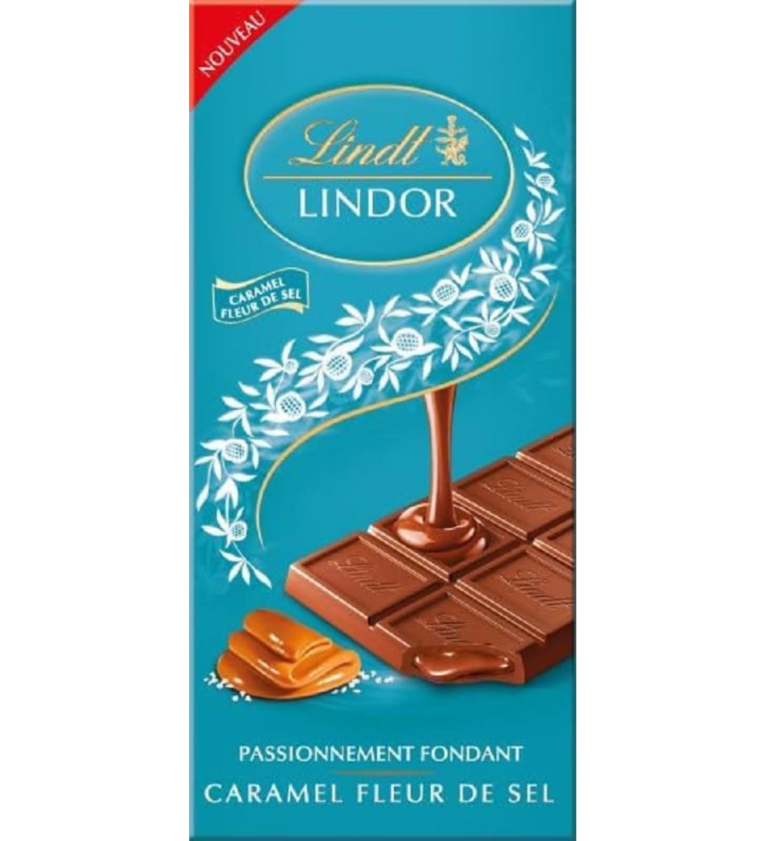 Lindt - LINDOR Tablet - Milk Chocolate Caramel Salt Flower - Heart Fondant 150g - Buy Online on GoSupps.com