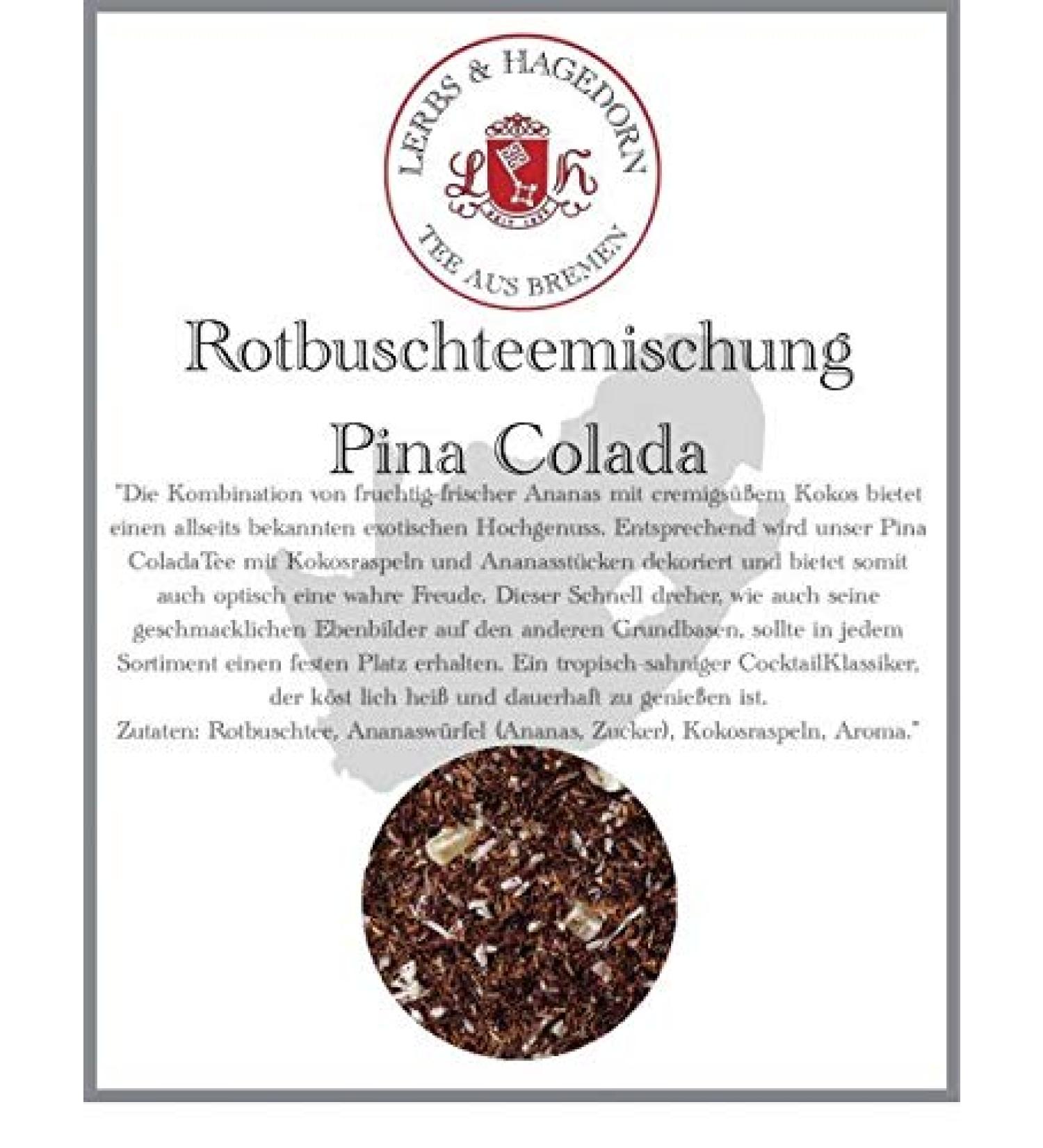  Lerbs & Hagedorn Roibusch Pi a Colada Tea 1 kg - Coconut Pineapple - Buy Online on GoSupps.com